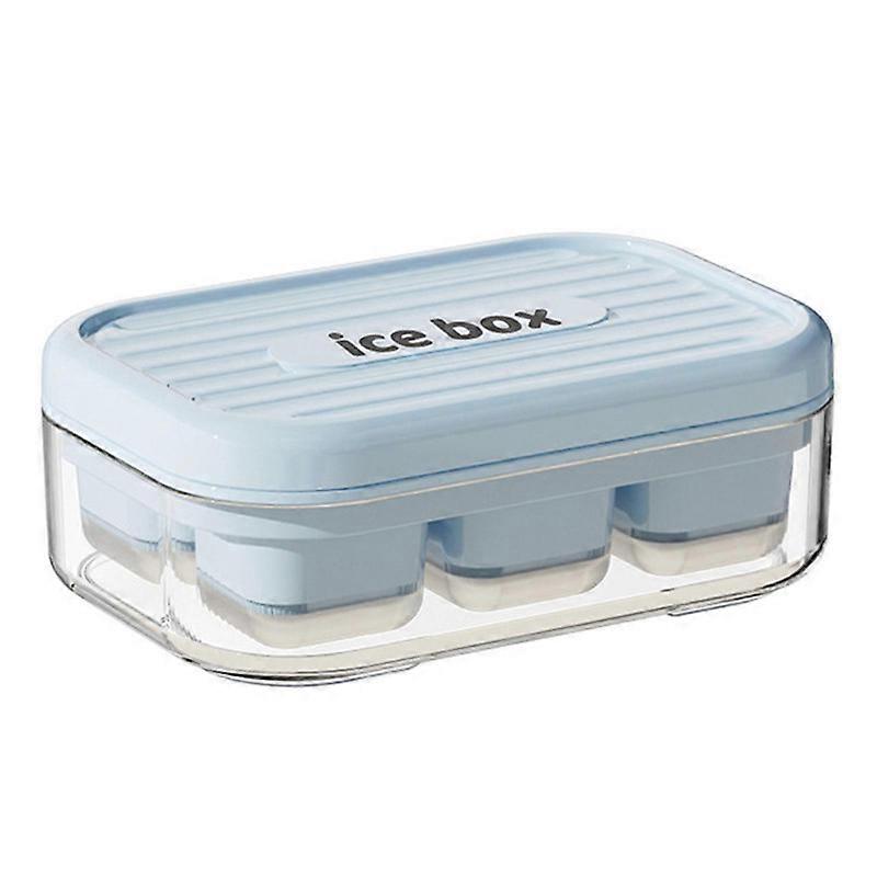Easy Release Press Ice Maker Box with Cover for Home Drinks Space-Saving Stackable Household Food-Grade Ice Tray for Kitchen Convenience