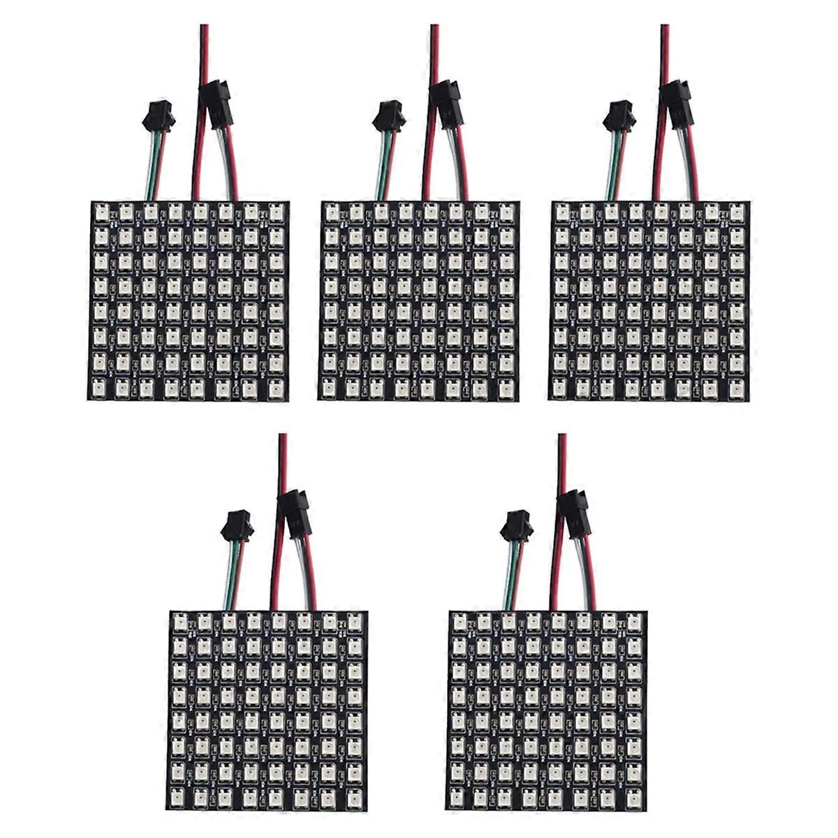 WS2812B Dot Matrix Screen RGB 5050SMD Individual Addressable 8X8 256 Pixels LED Matrix Panel Flexible Full Color 5PCS