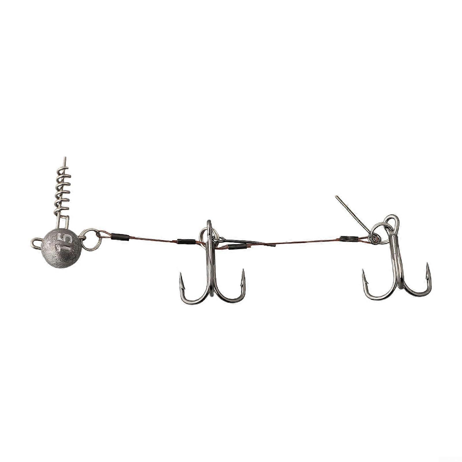 Treble Hook Center Pin Set Size Large For Quick Replacement In Your Fishing Setup