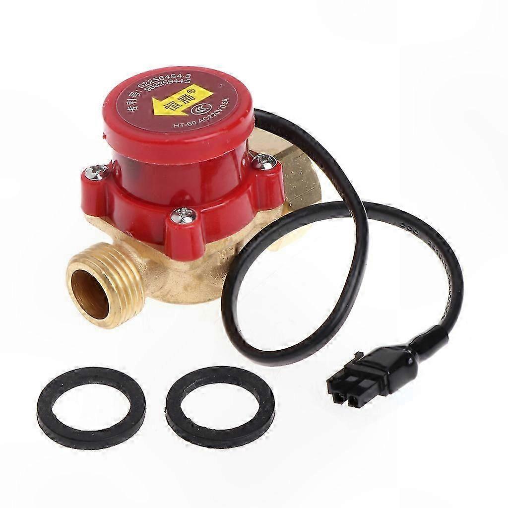 Compact Water Flow Sensor Switch with G1/2 Male Thread, 220V, 60-90W for Circulation Pump Applications
