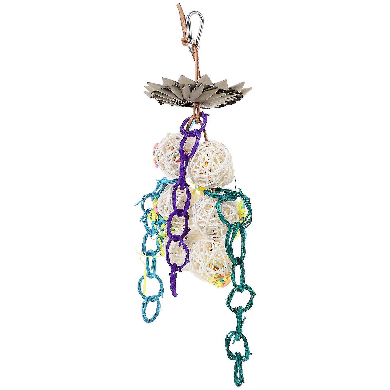Funny Bird Toy Wooden Chewing Plaything for Parrots 3Pcs Pack