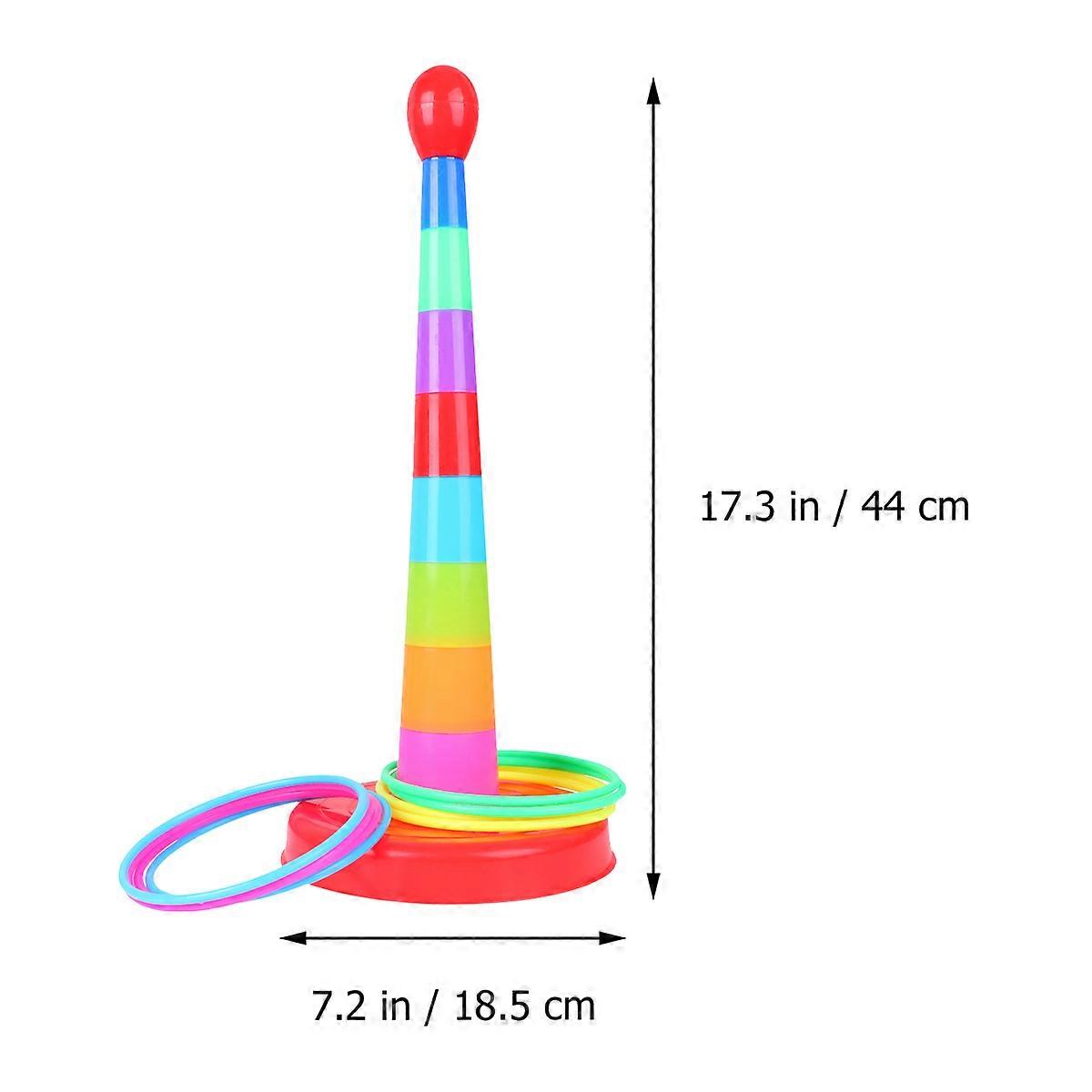 Plastic Ring Toss Game Educational Toys Indoor and Outdoor Play Multi-Colored 1 Set