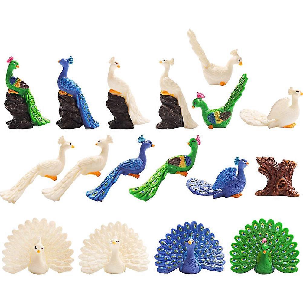 Mini Peacock Figurines 5 Sets Unique Decorative Props For Families Balcony And DIY Micro Landscape Projects