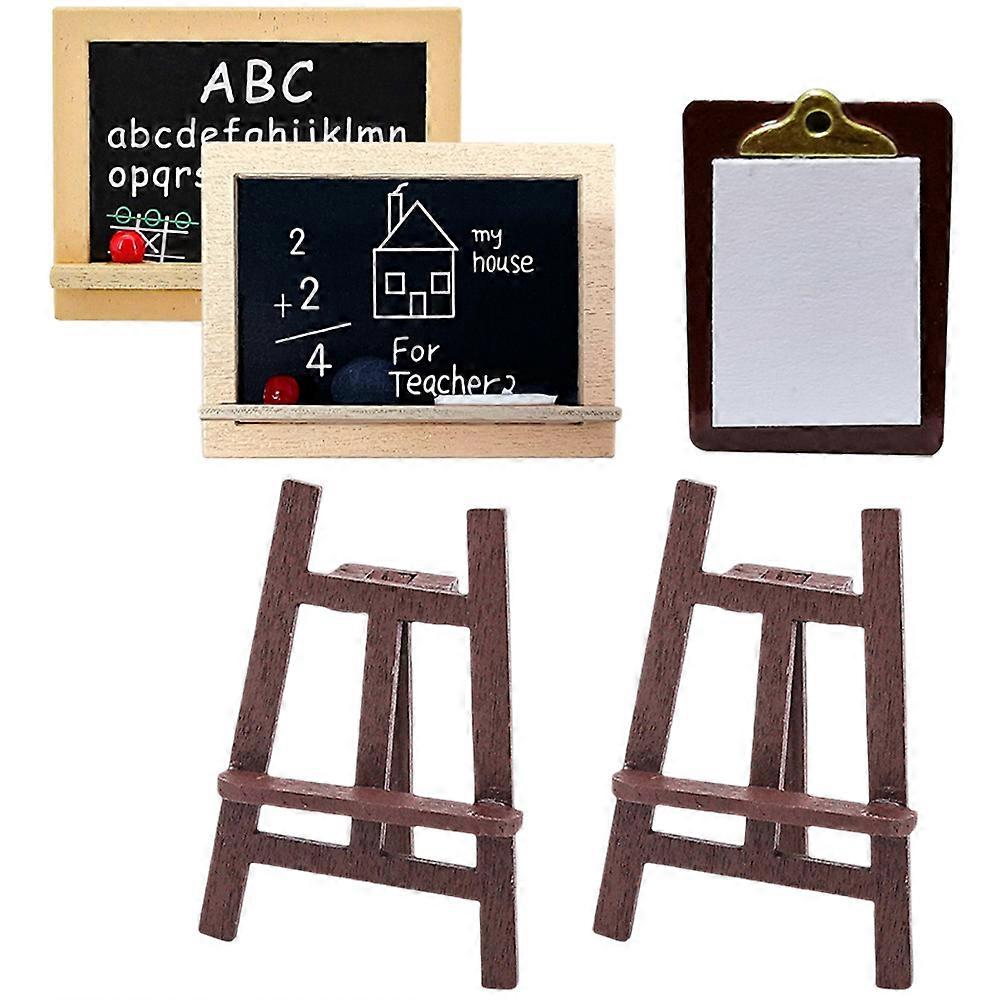 Mini House Easel Ornament 2 Sets Ideal For Home Decoration Realistic Design Miniature Style Craft Supplies