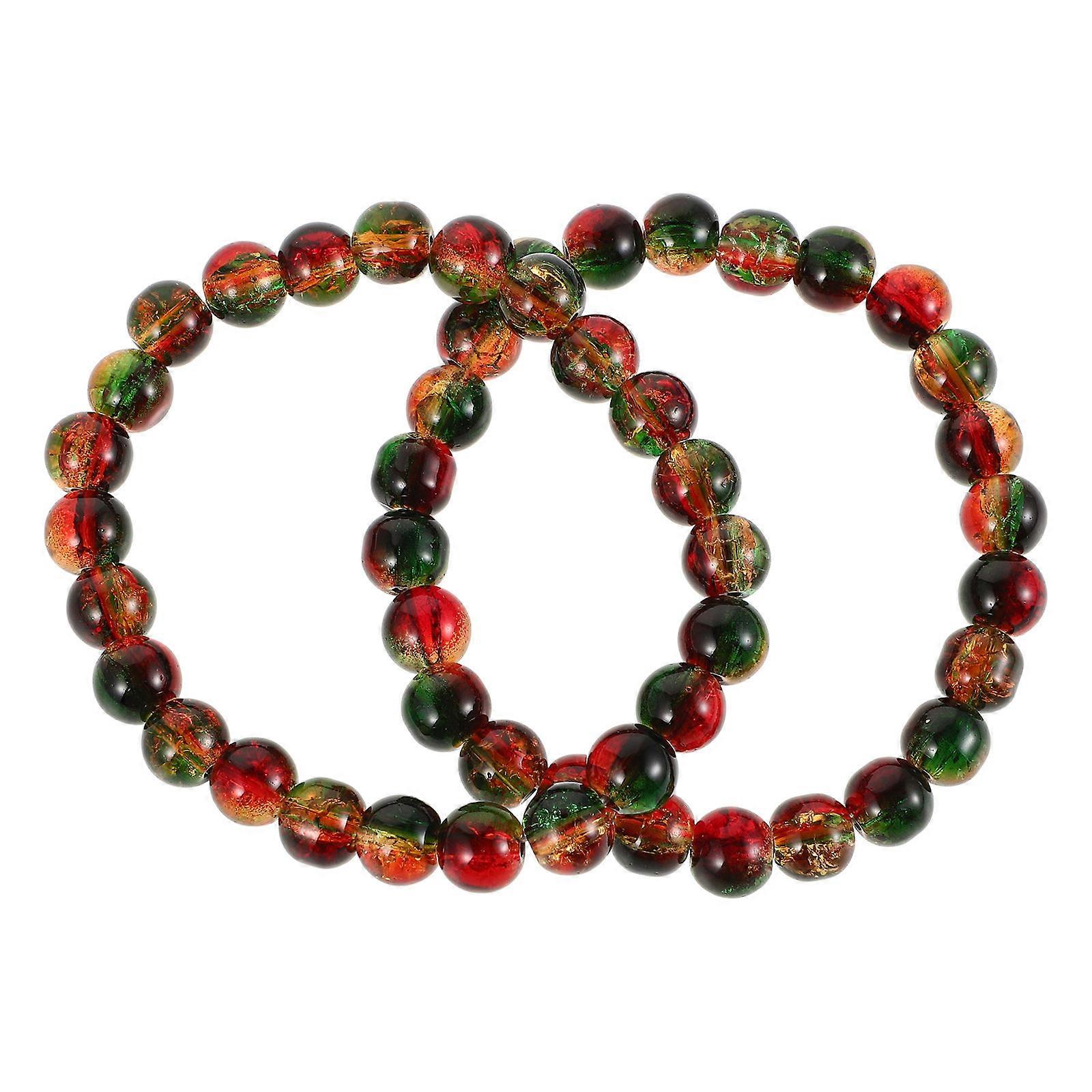 Christmas Bracelets Bohemian Multicolor Tourmaline Charm with 4Pcs Festive Bracelets