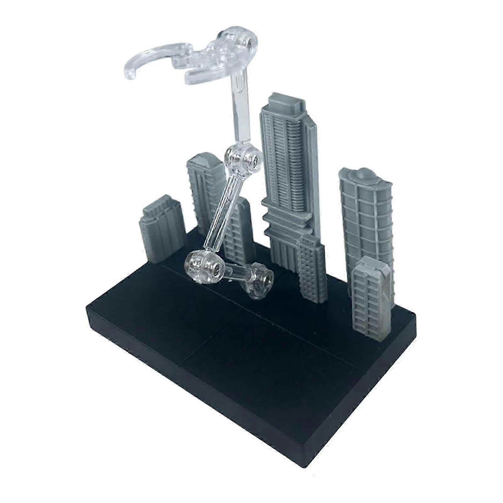 Lightweight Action Figure Display Stand with City Background and Two Adapters