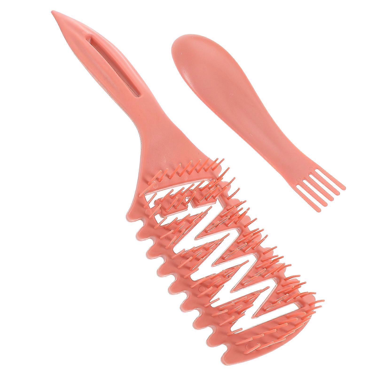 Precise Styling Hair Combs For Curly Hair Watermelon Red 6 Dandruff Removal Multi-Functional Design