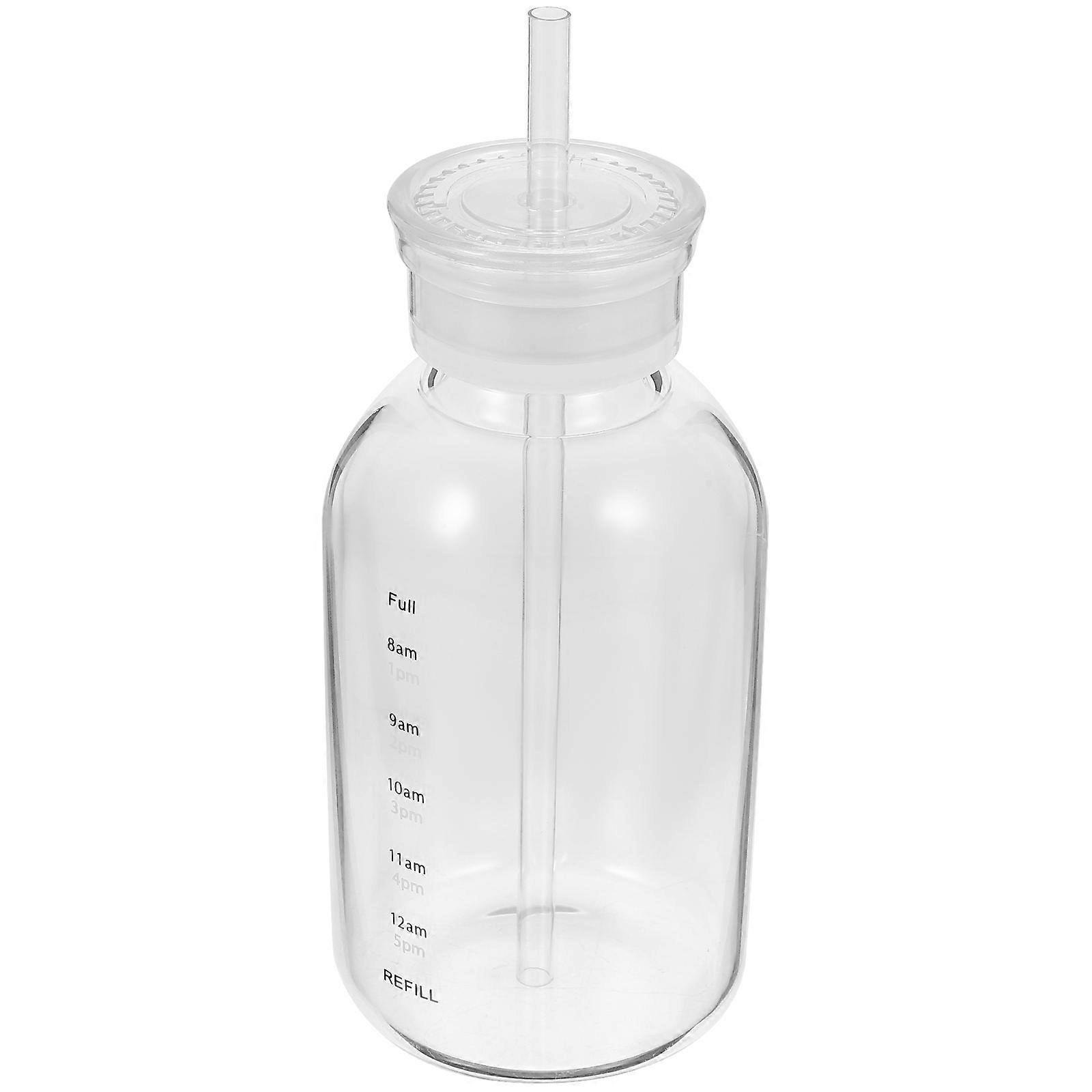 Glass Cup With Lid Reusable Coffee Cup For Hotel Use 18.7X7.8cm Simple Design 1Set