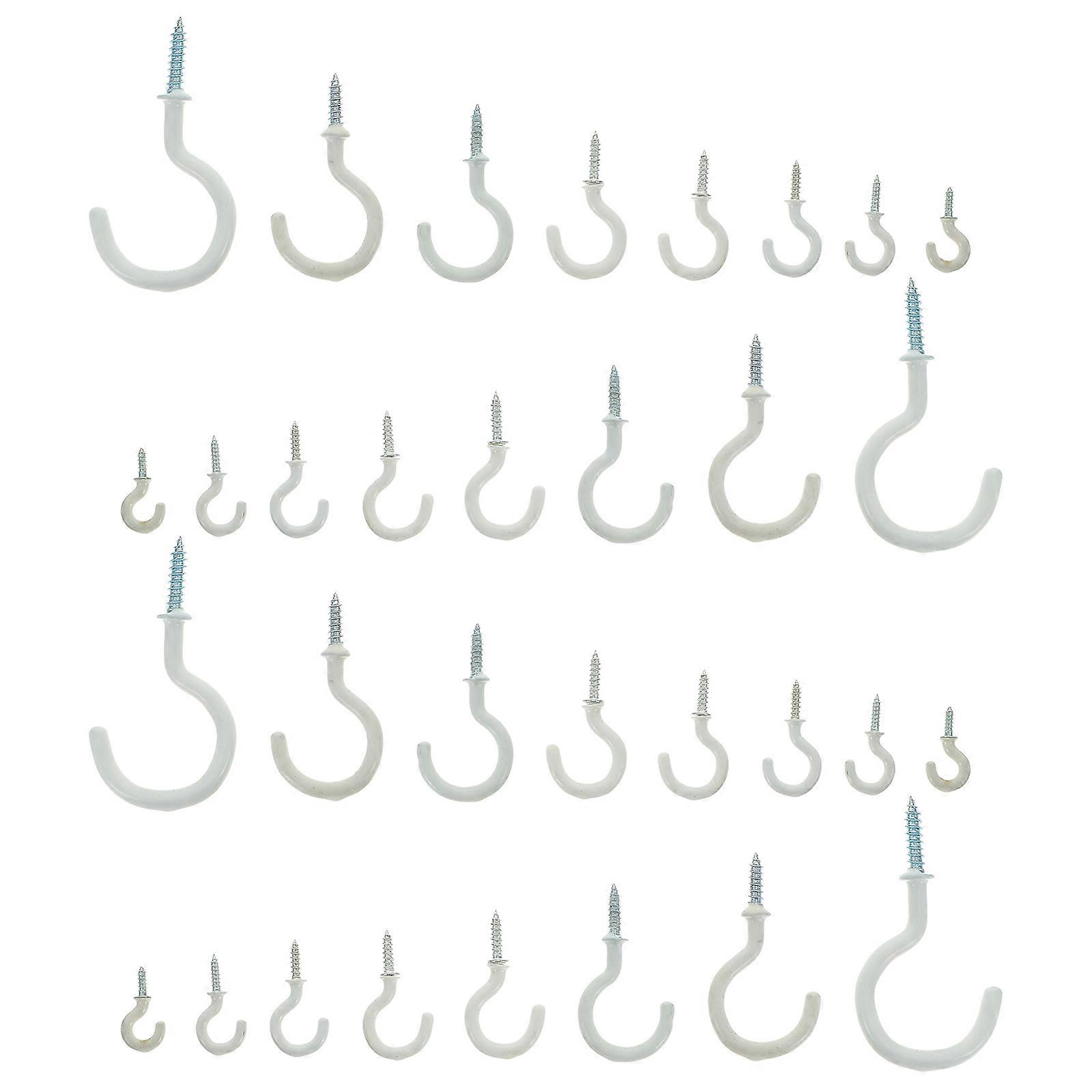 White Ceiling Hooks Screw in Hooks for Hanging Plants 300Pcs Reliable Set