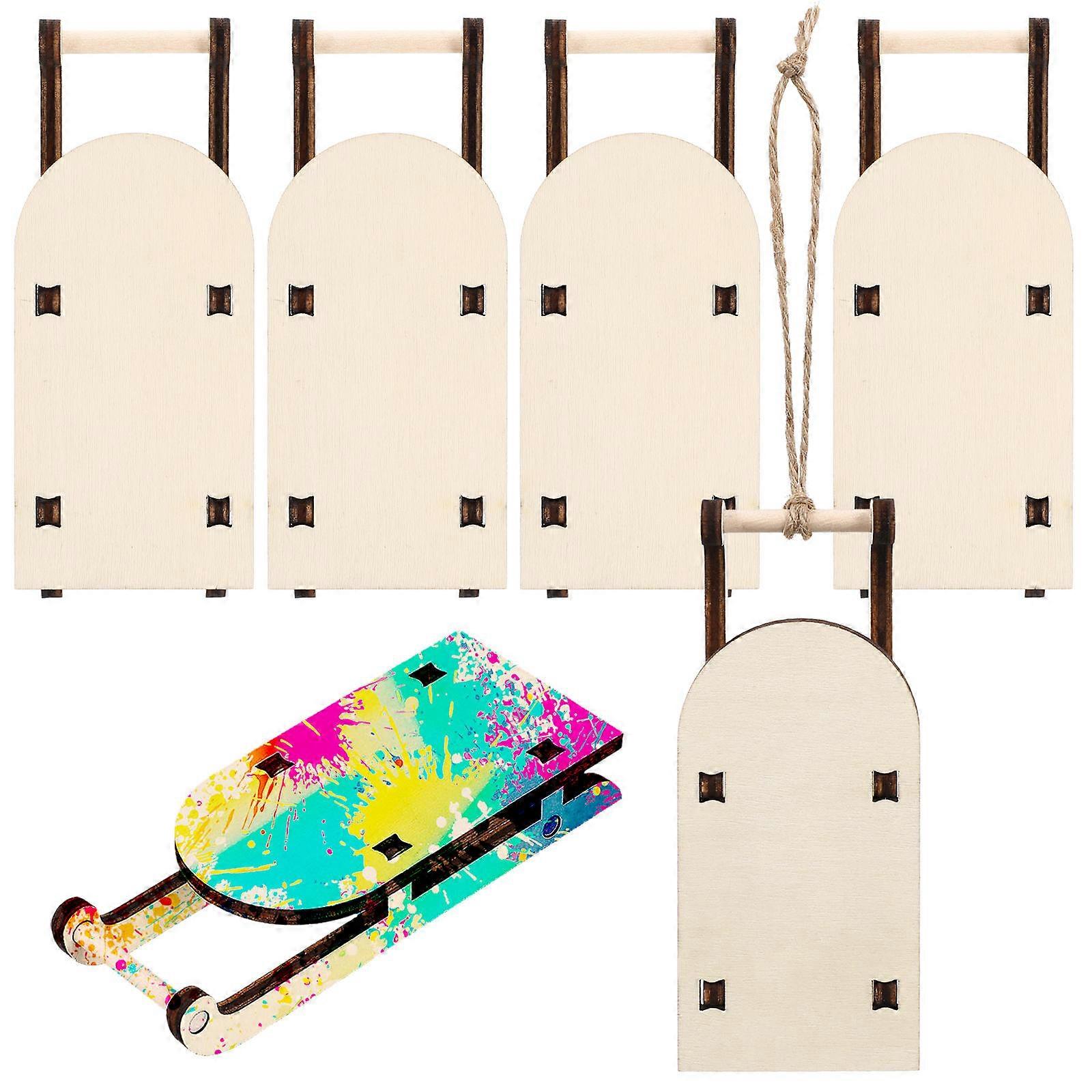 Tabletop Sleigh Decor Miniature Sleigh for Decoration 18Pcs Beige