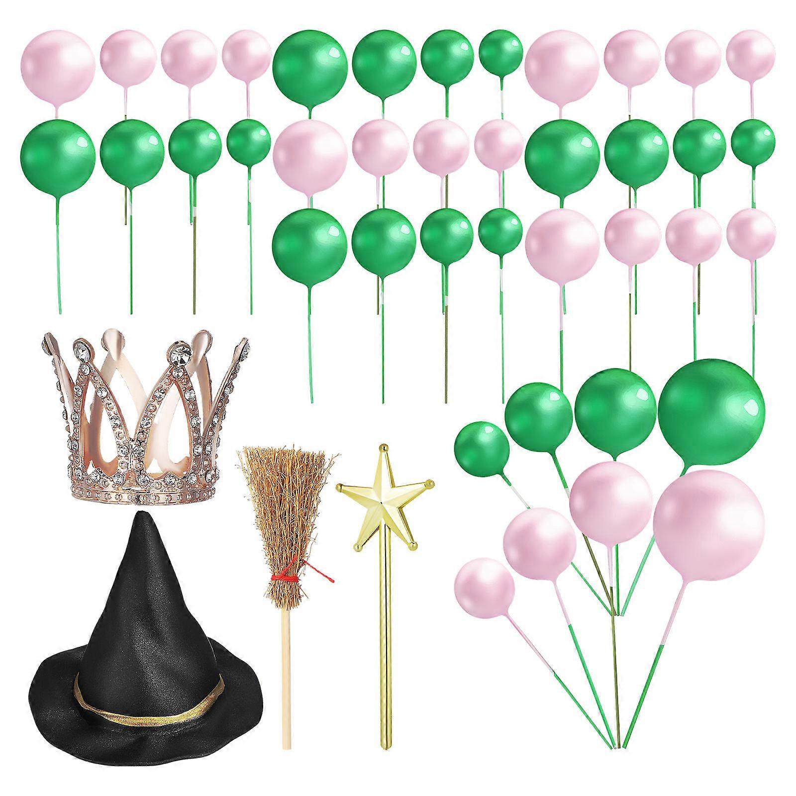 Wicked Cake Decorations for Birthday Use with 176Pcs Witch Theme Kit