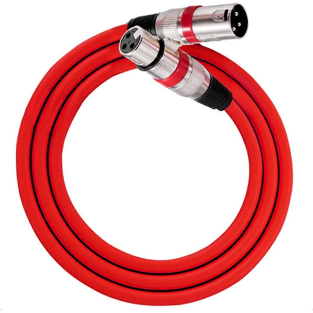 XLR Cable 3Pins XLR Male/Female Panel Red