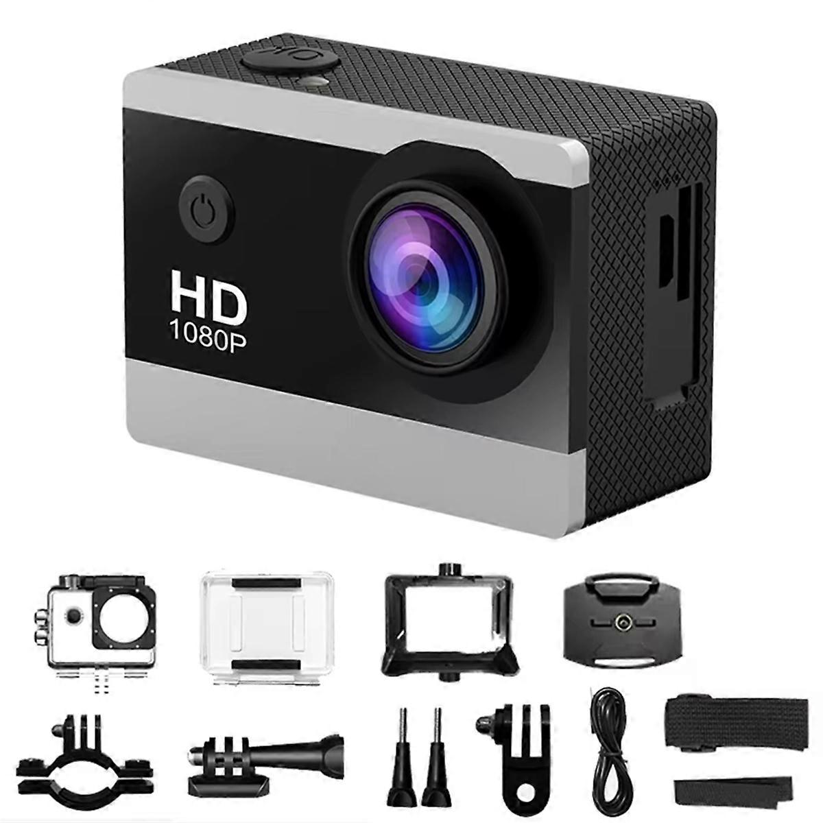 Action Camera 1080P Screen Action Camera Underwater Waterproof Camera