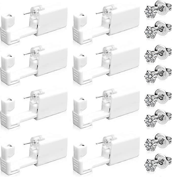 8 Pieces Self Ear Piercing Tool Ear Mouth Tools Earrings Piercer Beginner