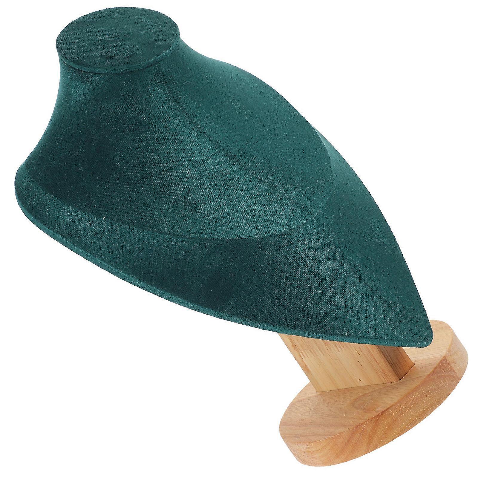 Présentoir à colliers en bois vert foncé, 3 pièces