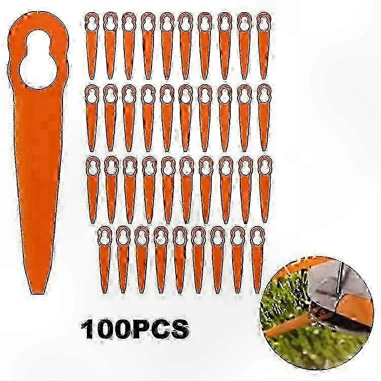 100Pcs ABS Cutting Blades for Lawn Mower Replacement, Polycut 2-2 Edition 0701