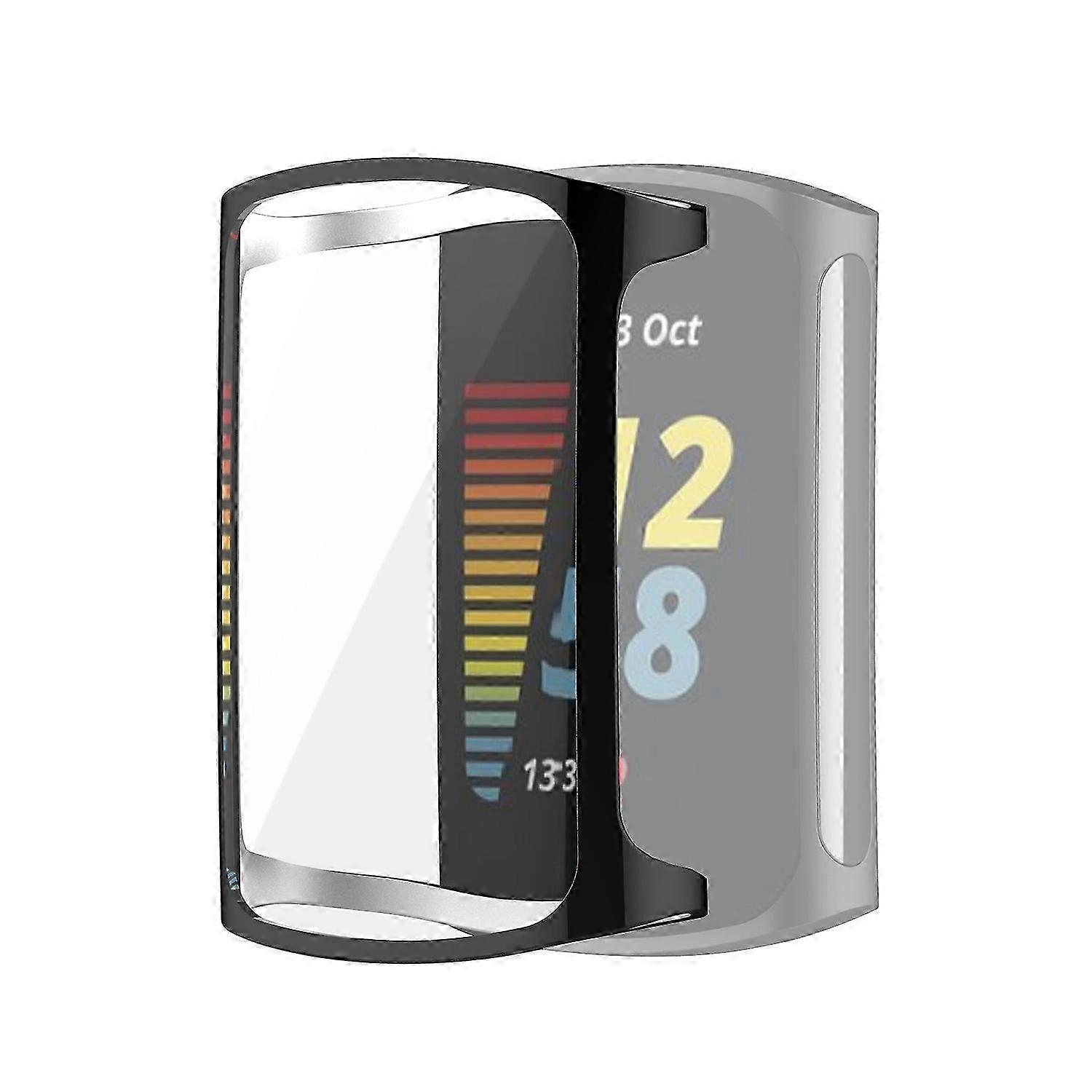 25-26 For Fitbit Charge 5 Full Coverage TPU Electroplating Protective Case Cover