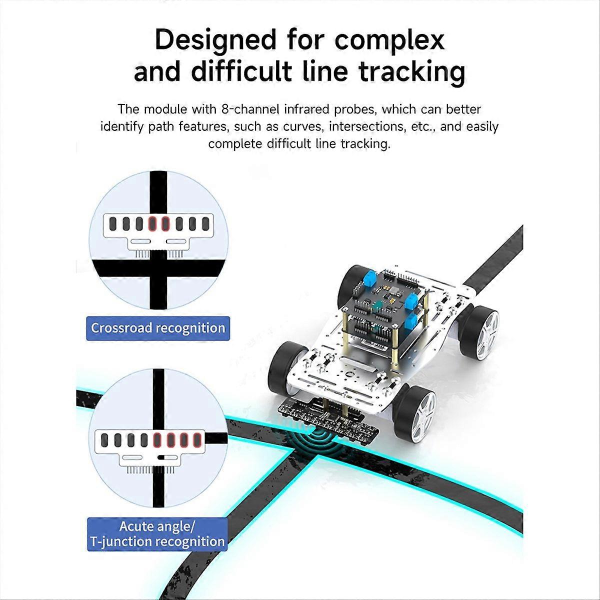 1PCS 8 Channel High Precision Electronic Infrared Line   Sensor Module Support Automatic Cali
