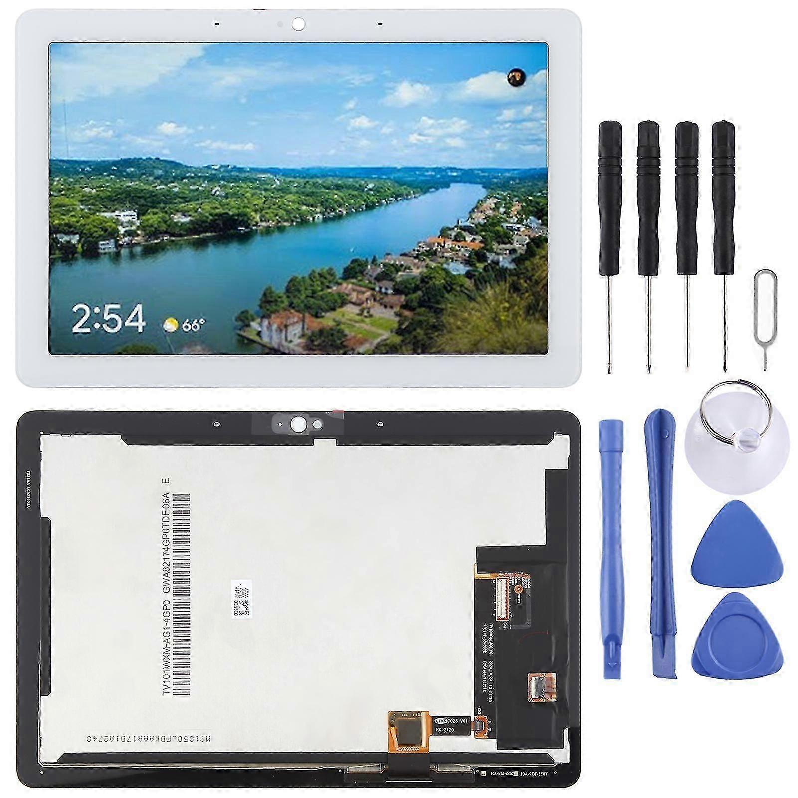 Für Google Nest HUB Max KOMPATIBLER LCD-Bildschirm mit Digitizer Vollmontage (Weiß)
