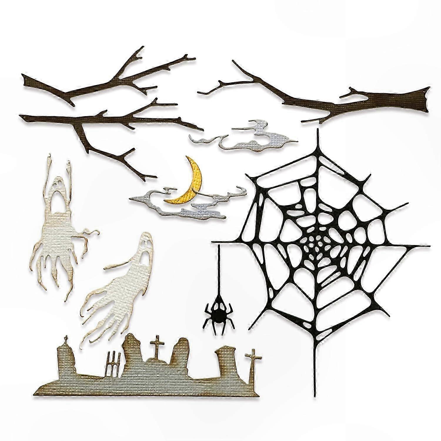 Halloween Themed Thinlits Die Set 11 Pieces for Crafting Projects