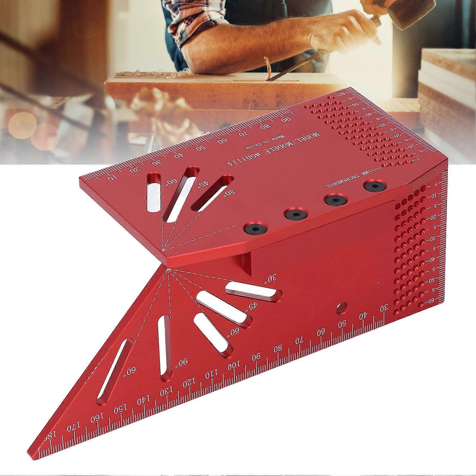 Square Measurement Ruler Multifunctional Aluminium Alloy 30 45 60 90 Degree 3D Mitre Angle Measuring Tool