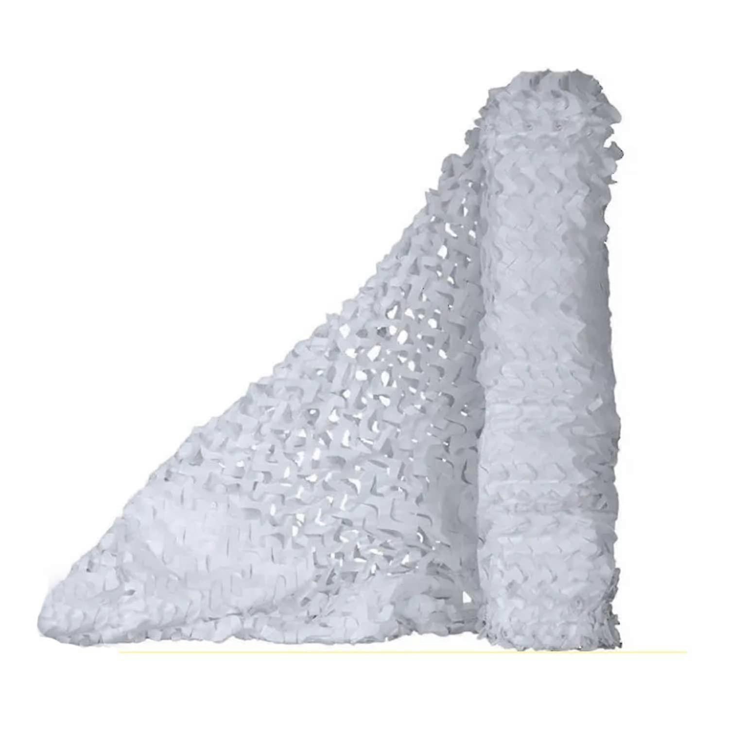 25-26 White Camo Net With Mesh Backing Camouflage Netting Cutting For Camping Sunshade Garden Courtyard Kids Hide 1.5x8m