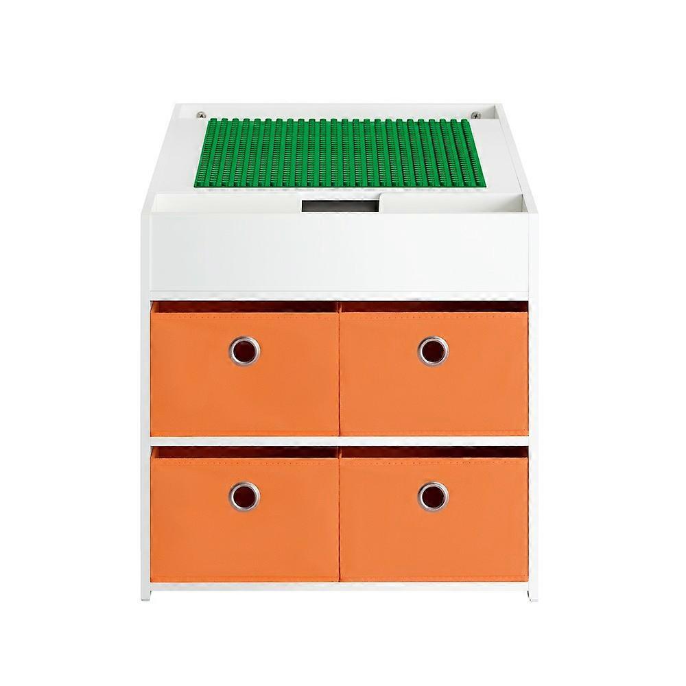 Σετ παιδικού τραπεζιού και 2 καρεκλών Σετ παιδικού τραπεζιού και καρέκλας παιχνιδιού με επιτραπέζια διπλής όψης και 8 κουτιά αποθήκευσης,SoBuy KMB75-W