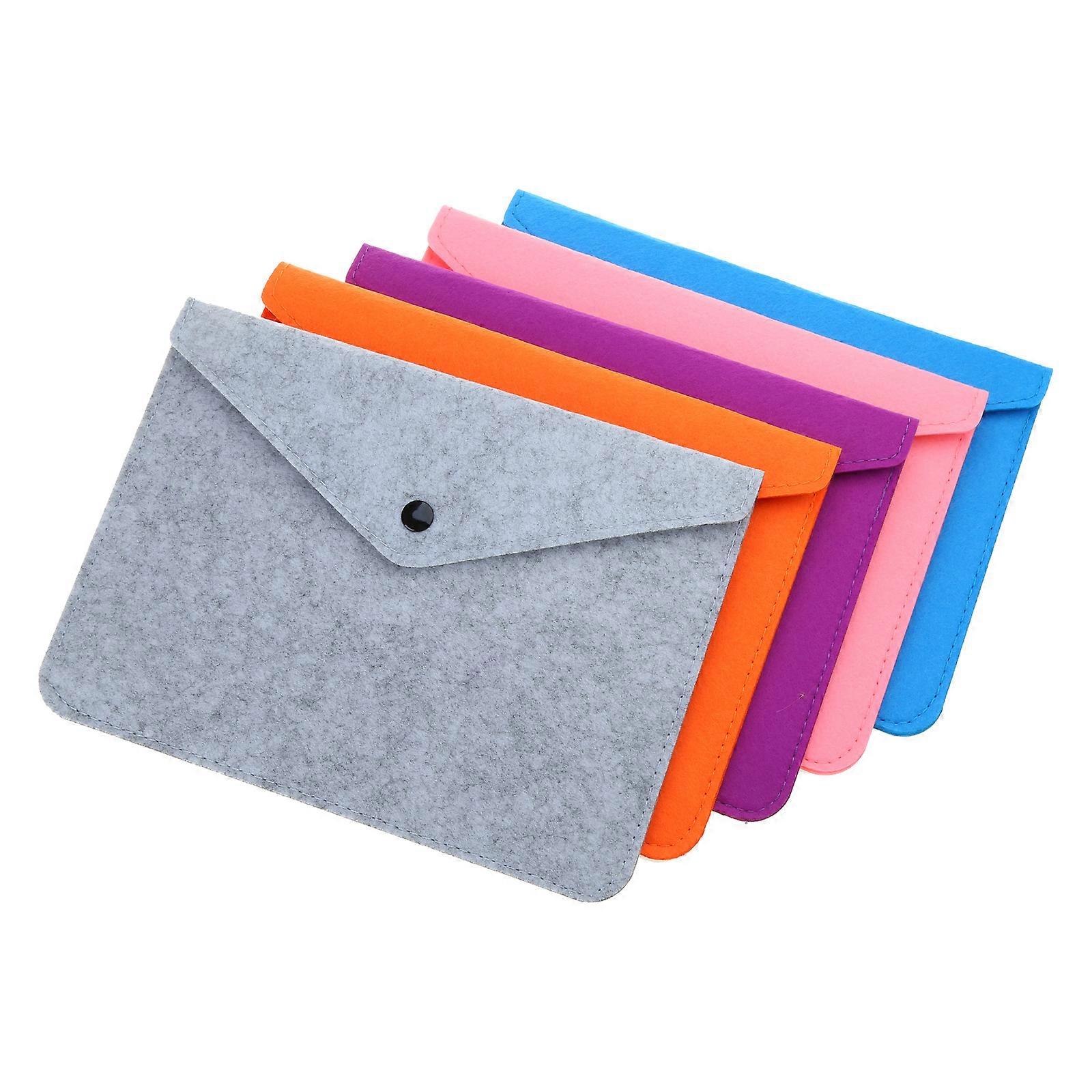 Felt File Folder File Briefcases Document Bag Paper File Folder Portfolios Case Letter Envelope Handbag Button Closure Multicolor