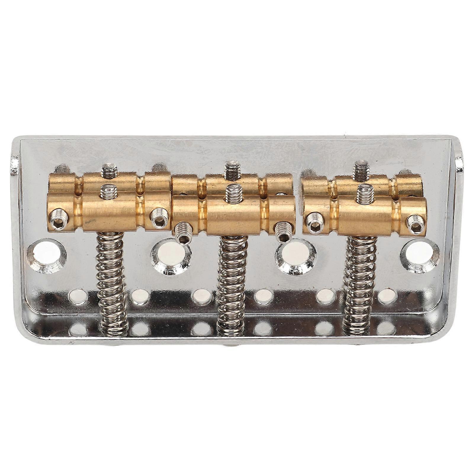 Guitar Bridge Aluminum Alloy High Strength Top Loading String Through Body Saddle Bridge with 3 Brass Saddles
