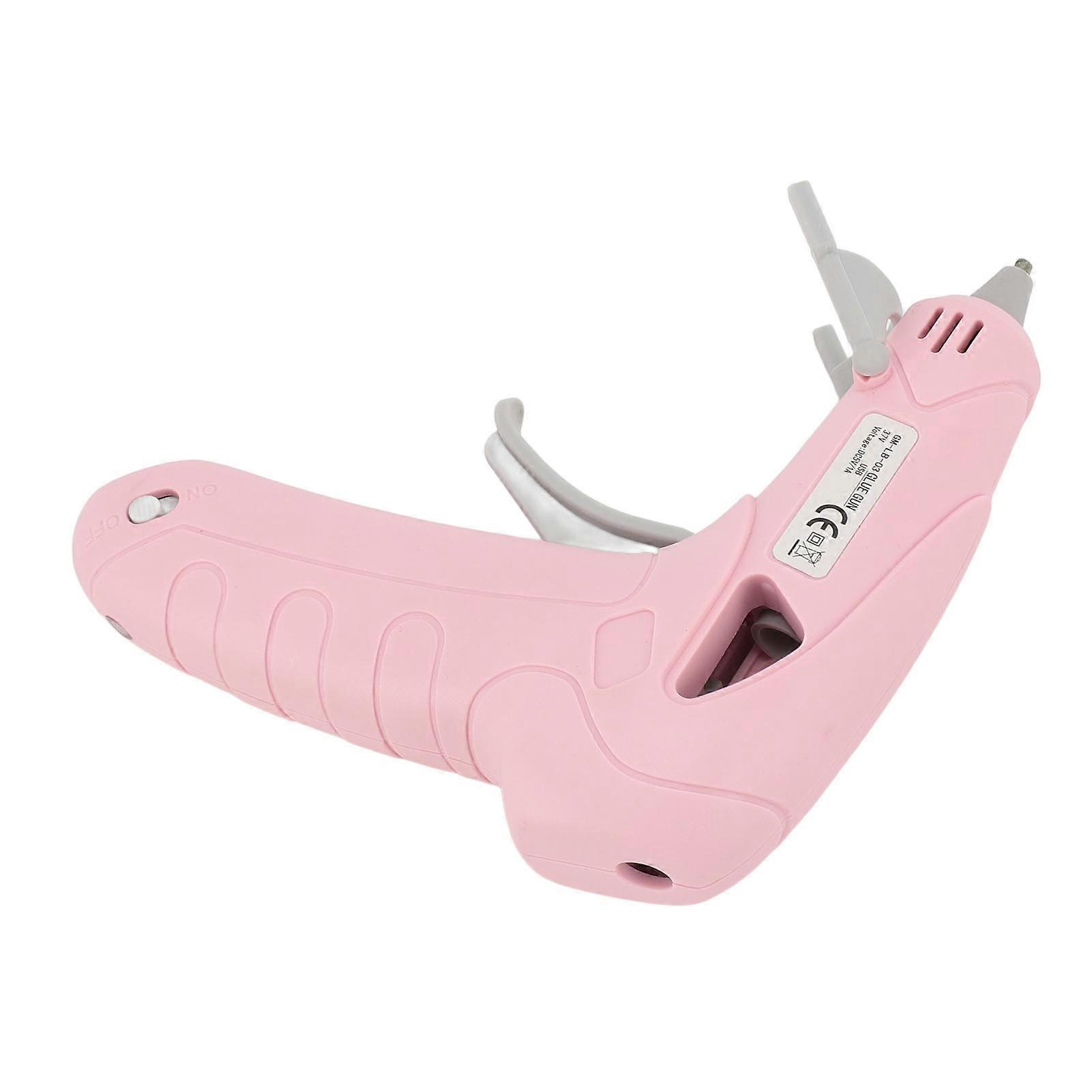 Cordless Hot Glue Device Handheld Electric USB Rechargeable Anti Drip Glue Device for Art Craft Pink