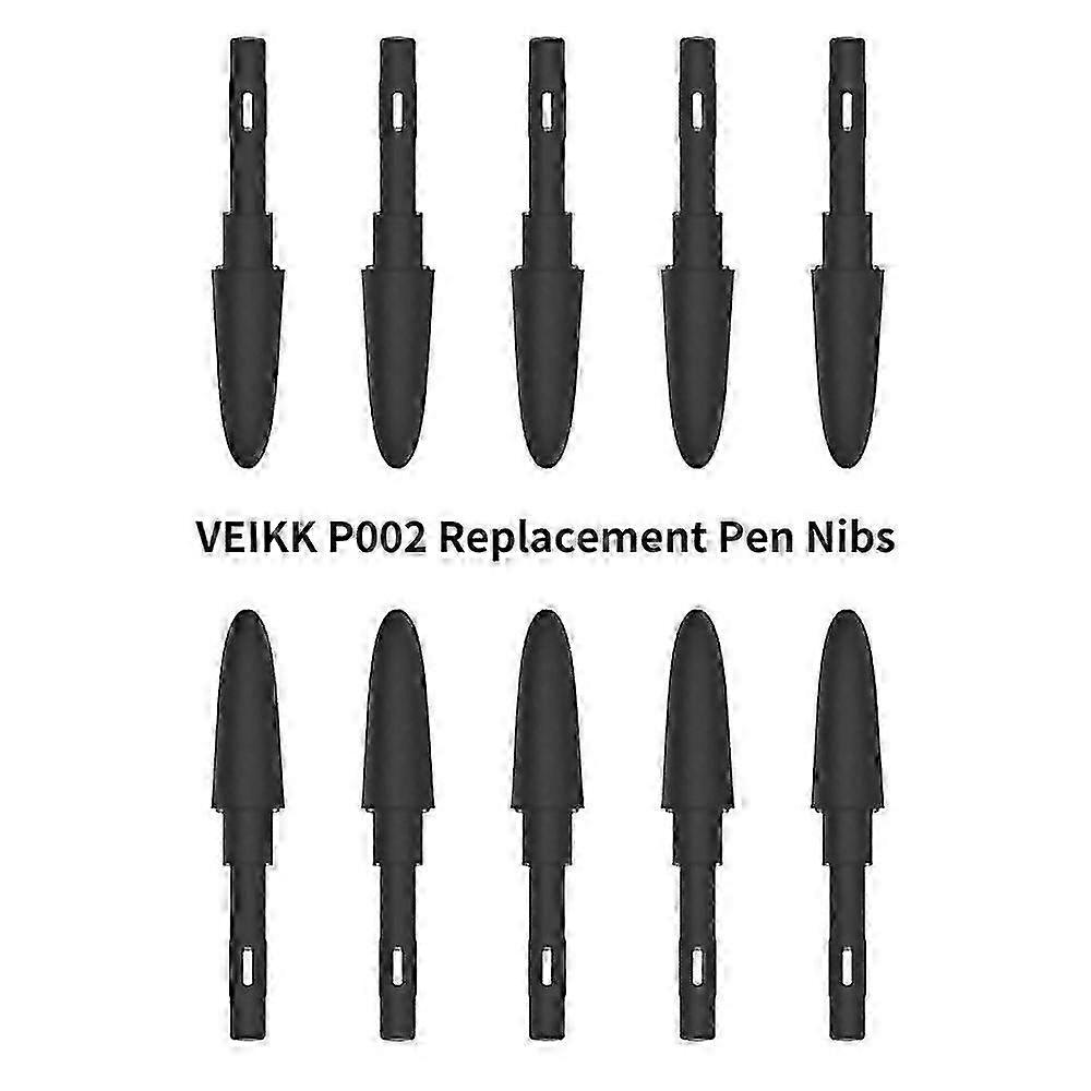 Veikk P002 10pcs Replacement Pen Nibs Battery Free Stylus Wear-resistant Pen Nib For Veikk A50 A15 A15pro Graphics Tablets