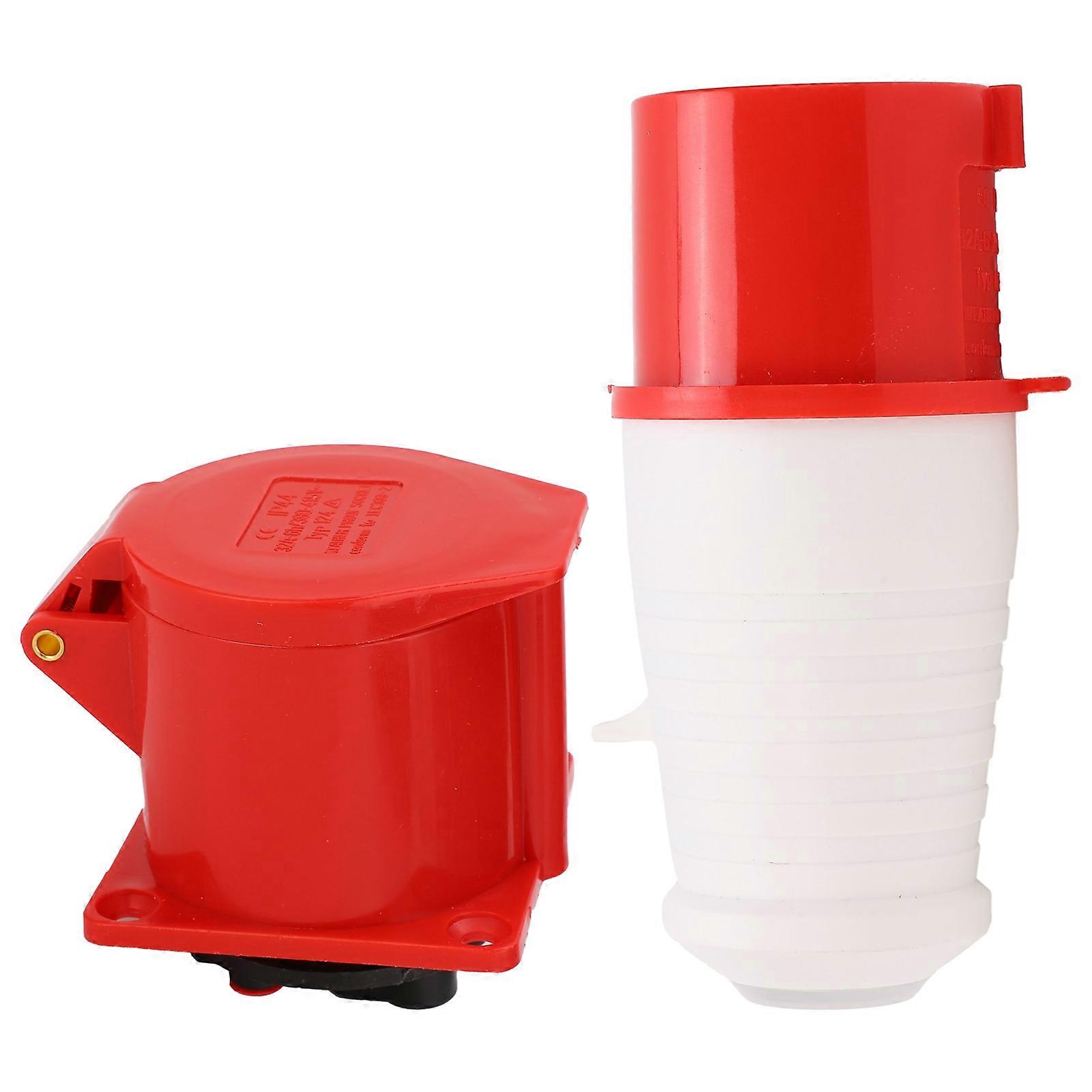 3P+E Industrial Plug Socket 32A 3 Phase Waterproof Dust‑Proof Plug Socket AC380V‑415V