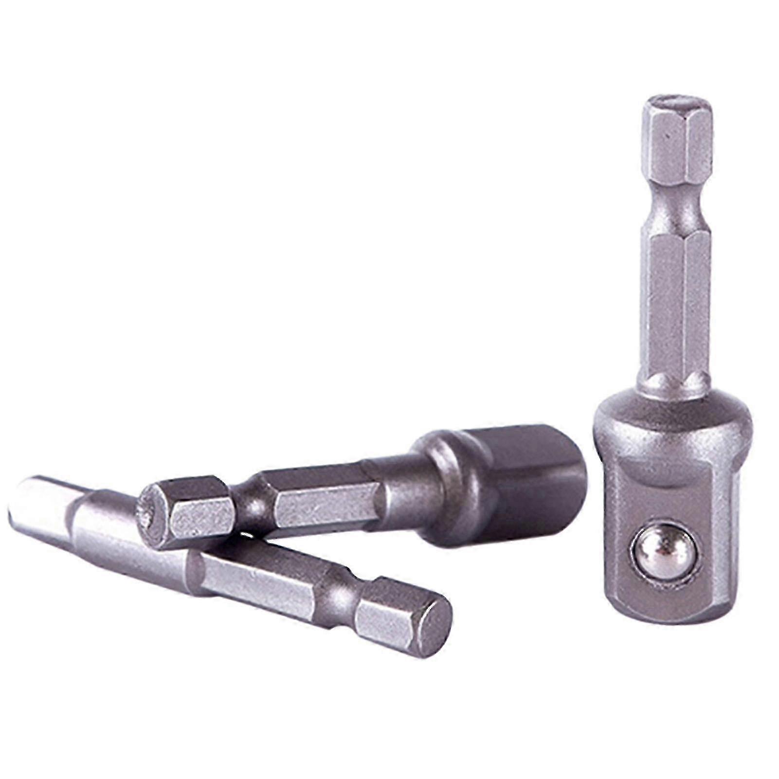 3Pcs/Set Socket Adapter Drill Bit Hex Shank to Drive 1/4inch 3/8inch 1/2inch Socket Adapter Hand Drill Tool for Impact Driver