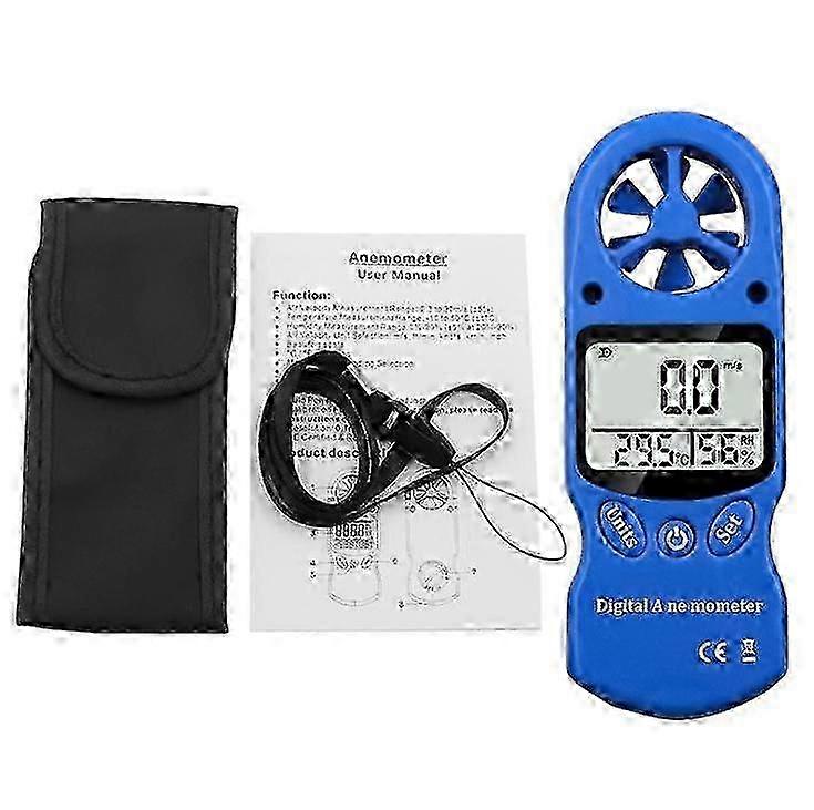 Mini handheld anemometer, thermometer and hygrometer, LCD digital screen display