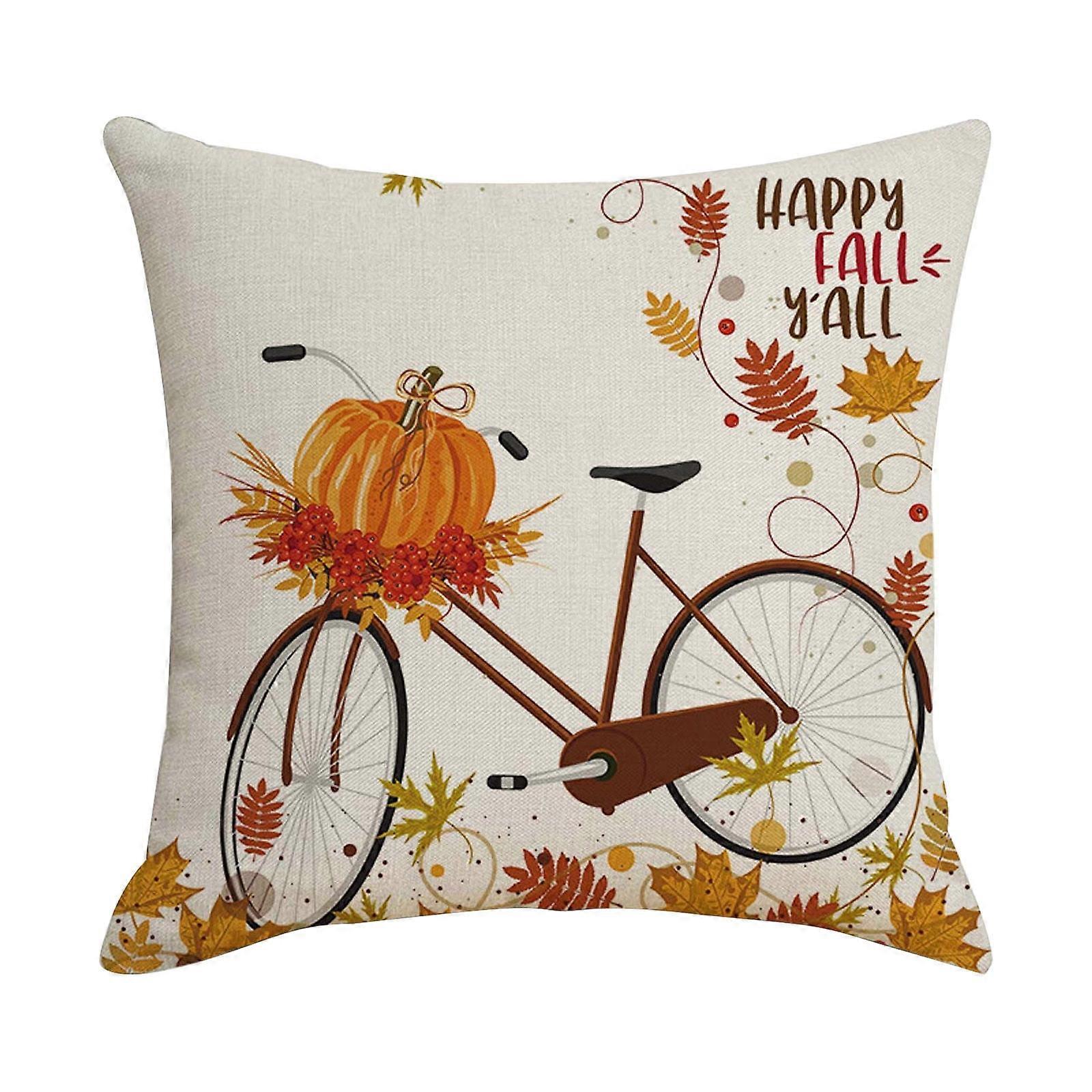 Ympuoqn Linen Pillowcase, Pumpkin Maple Leaf Print, Compatible with Home Fabric Sofa Cushion, Bedroom Fall Decoration, on Clearance