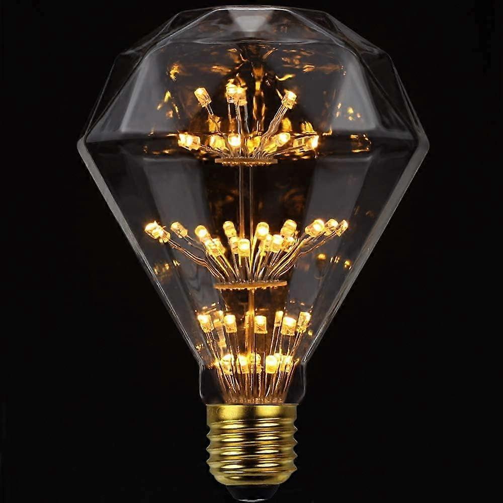 Ampoule LED décorative LINLIN effet feu d'artifice, 3W, style rétro étoilé, culot E27, intensité variable, style féérique.