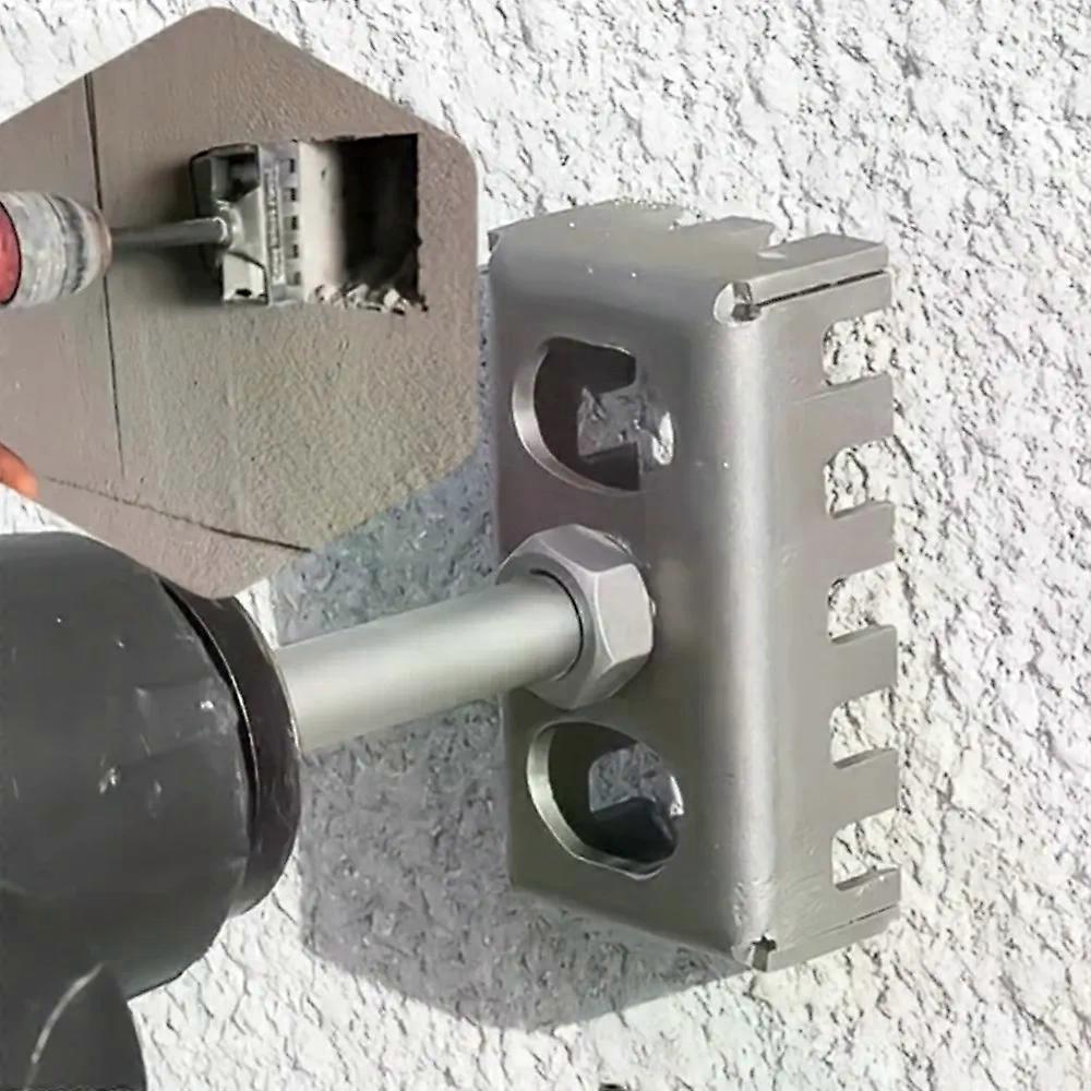 Portable Square Hole Punch Multi-function Rectangle Slot Tool Square Hole Punch Drill Square Hole Socket Sloter