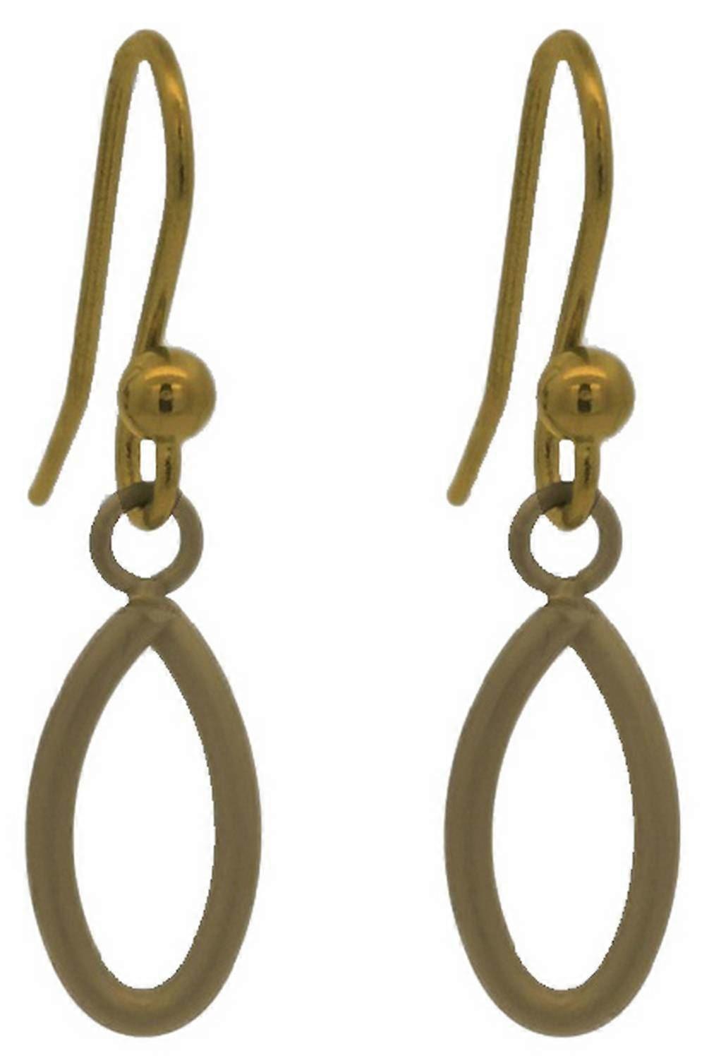 Ti2 Titanium Crossover Drops Earrings - Tan