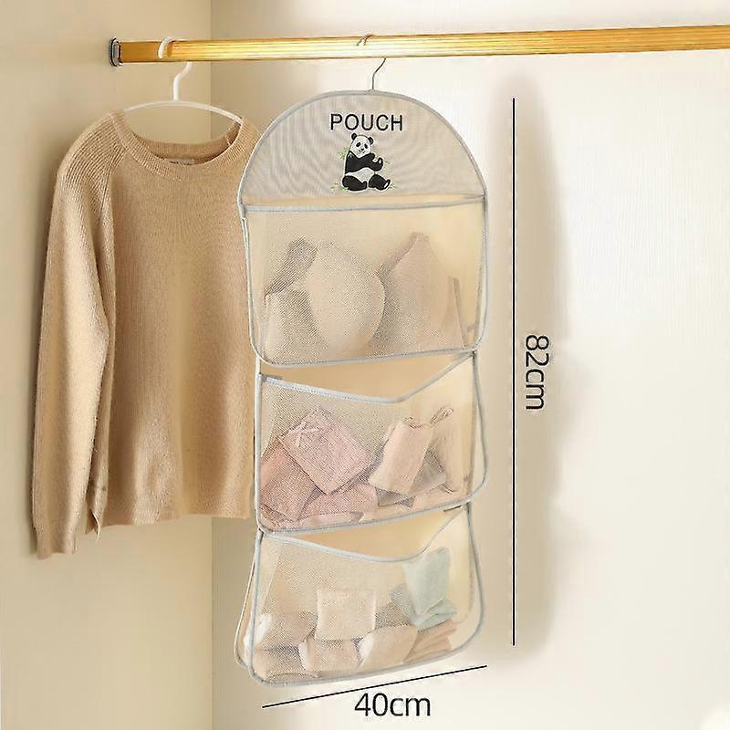 1pc Bra Storage Net Multi-layer Storage Bags Space-saving Underwear Socks Breathable Hanging Mesh Bag Storage Organizer