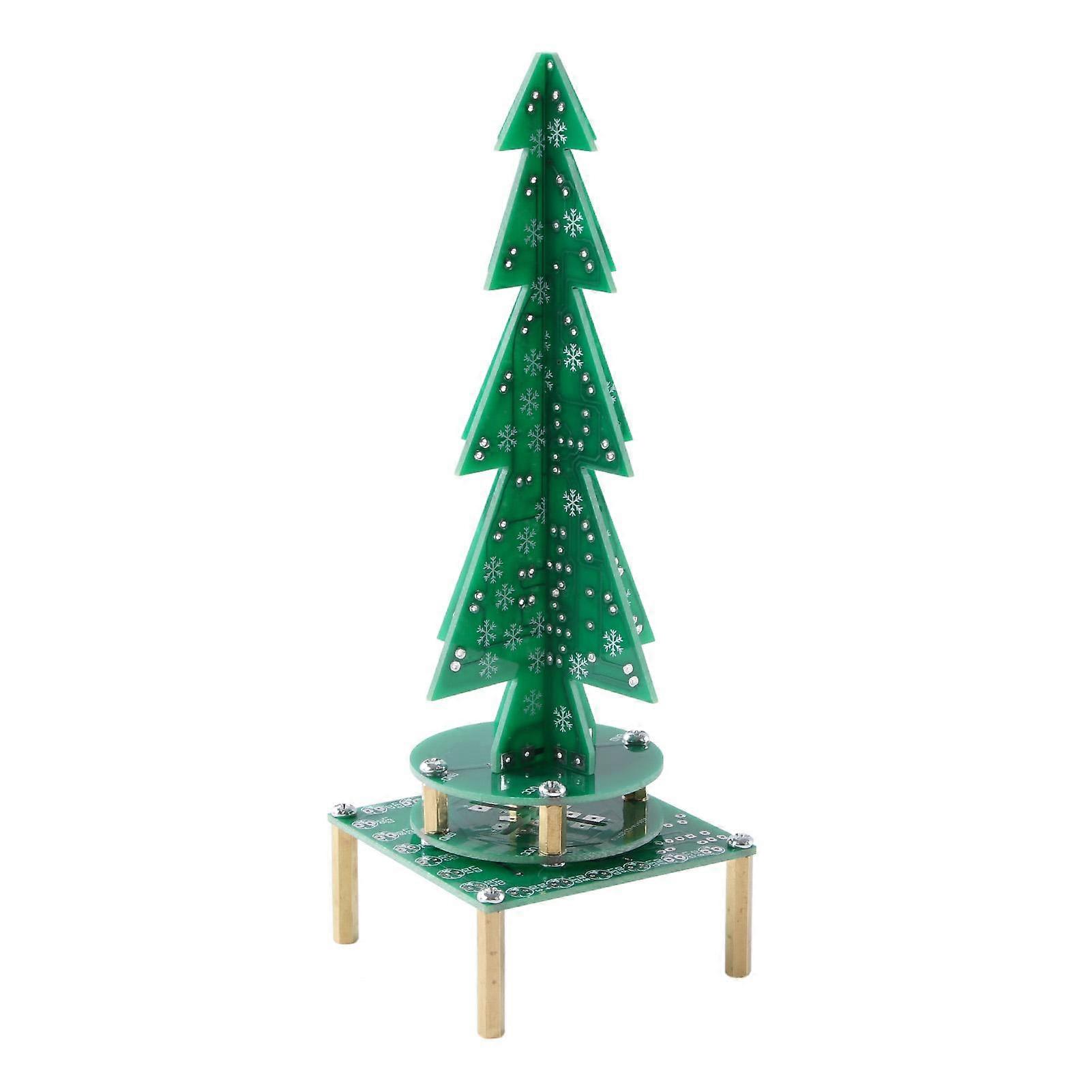 Electronic Christmas Tree Colorful LED Automatic Rotating Music Tree Assembly Kit DIY Teaching Set