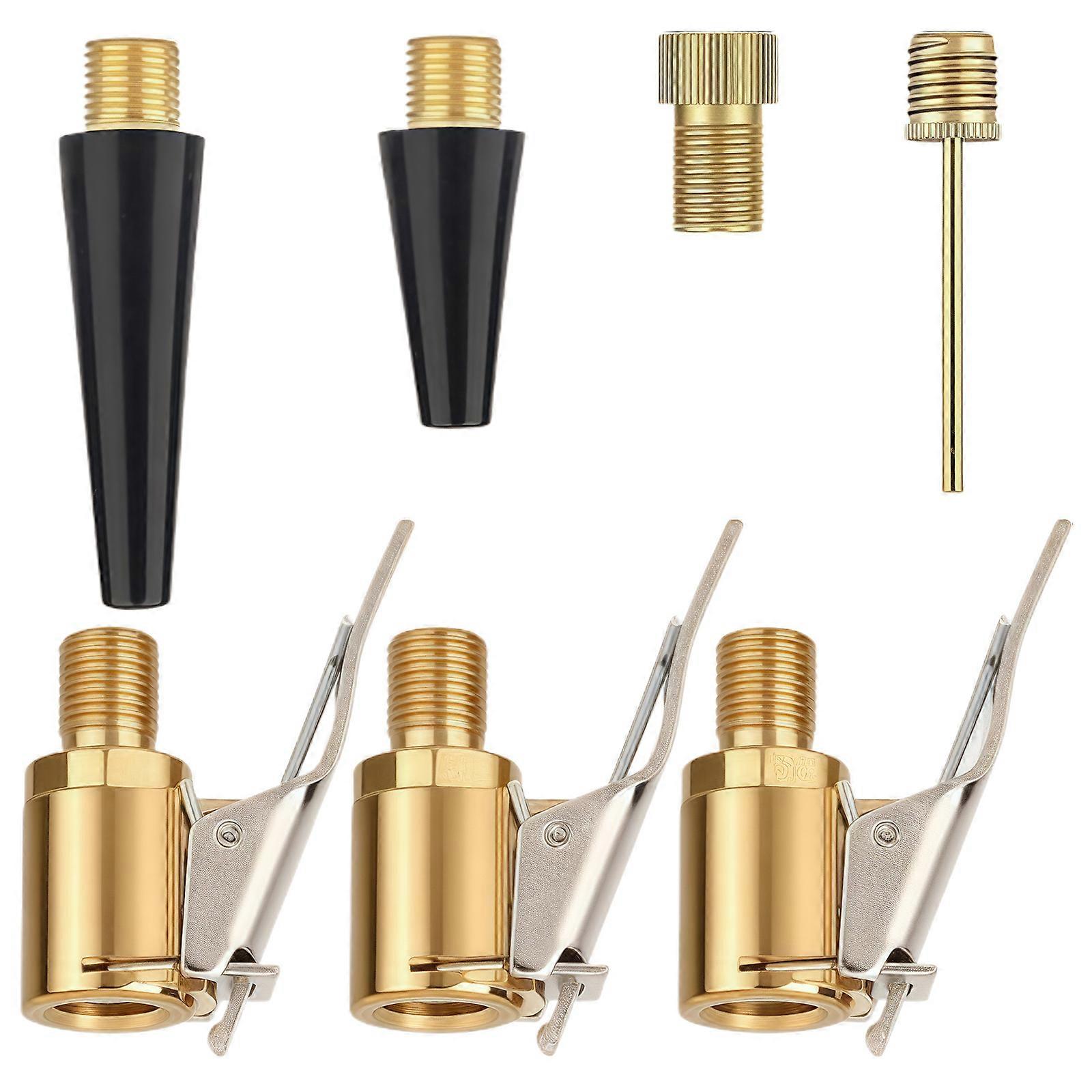 Brass Locking Tire Inflator Nozzle Adapter Tire Air Chuck Clip Adapter Car Tire Inflator Valves Connector Easy to Install Multicolor