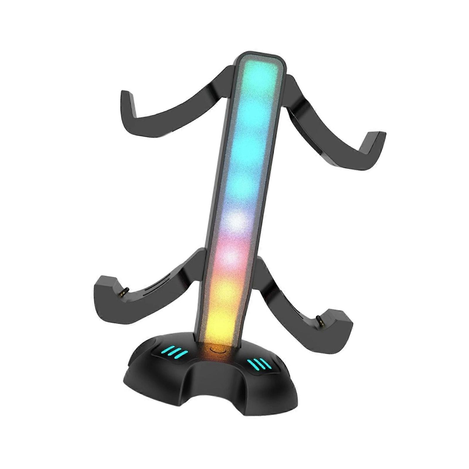 LED Illuminated Gaming Controller Charging Dock Stand Simultaneous Charging Storage Display for P5 Game Devices Multicolor