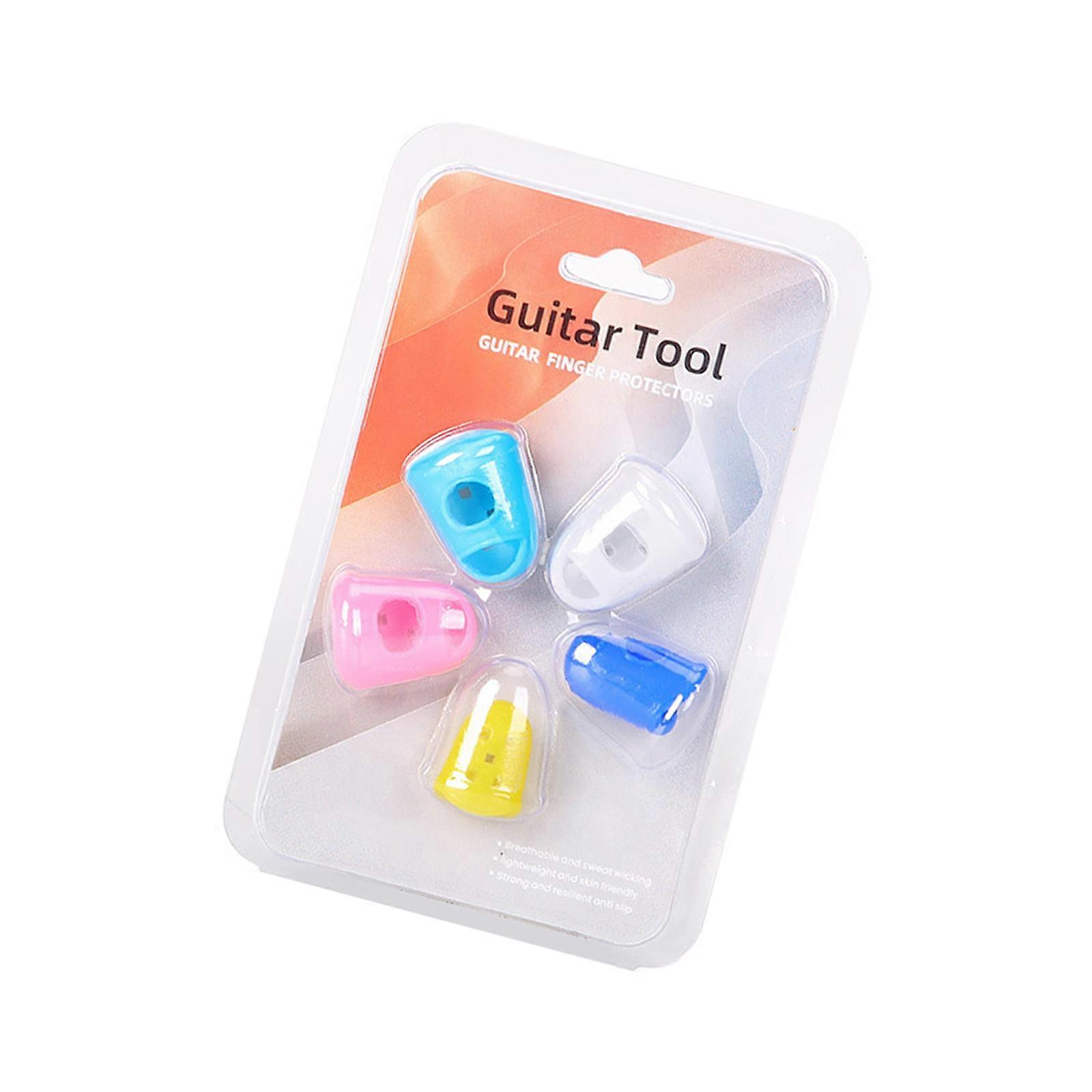 Elastic Guitar Finger Protectors Soft Silicone Practice Pads For New Player Hand Protection With Size Options Multicolor