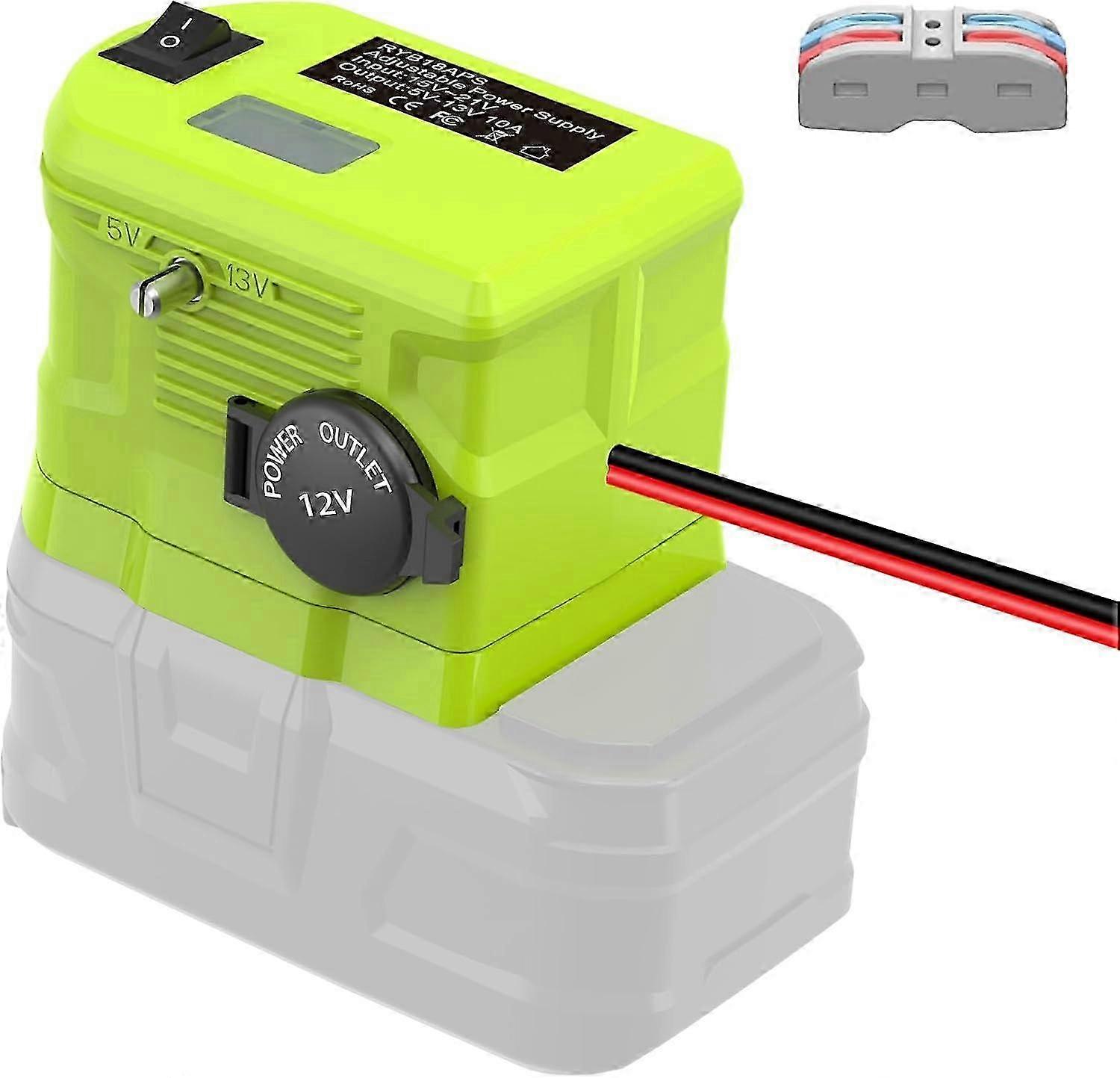 25-26 18V to12v Step Down Converter for Ryobi 18v Battery, Power Wheels Battery Adapter, Voltage ReducerTransformer Adapter with Cigarette L