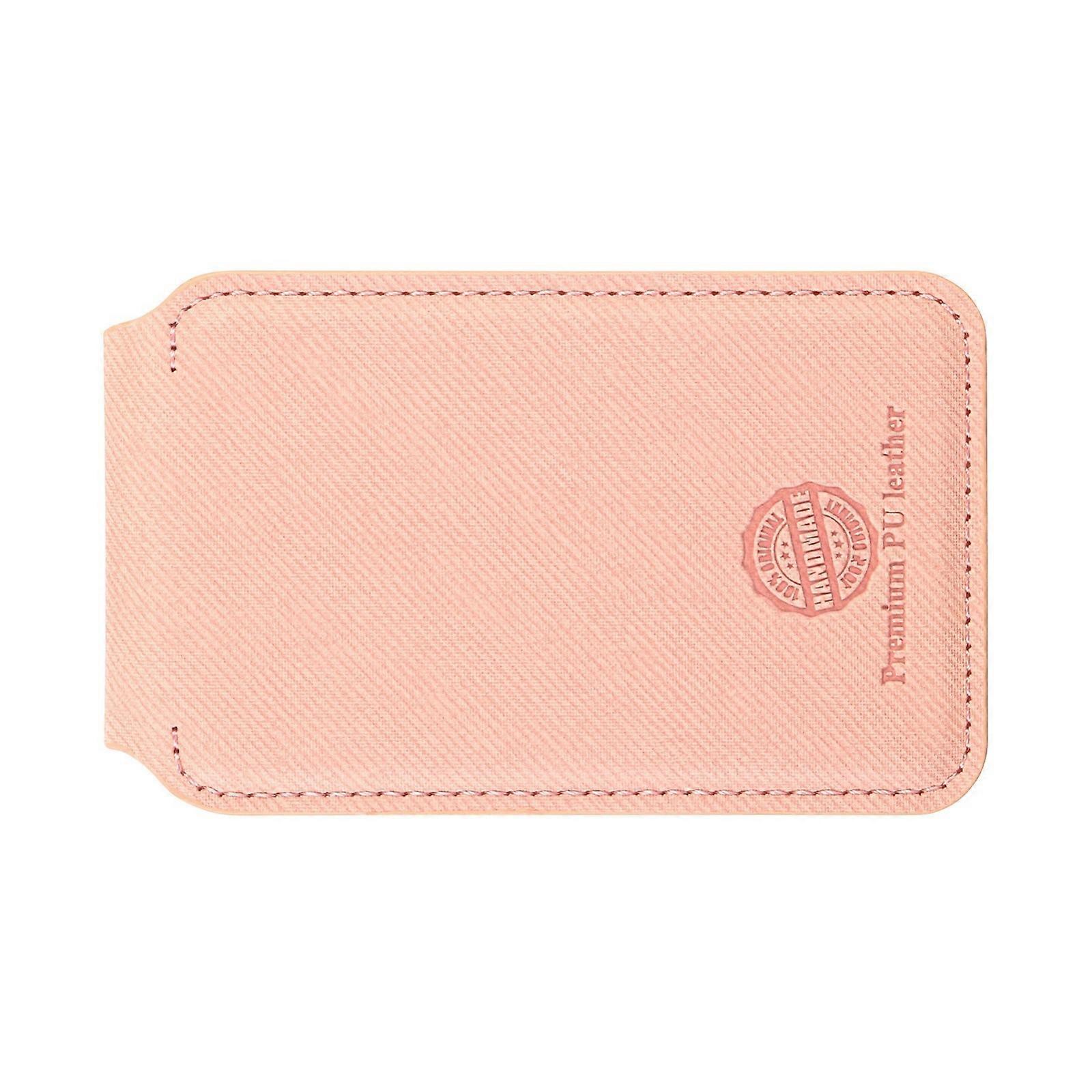 Thin Magnetic Card Case with Multiple Angle Viewing Stand Not Skimming Adjustable Phone Stand PU for Most Smartphones  Pink