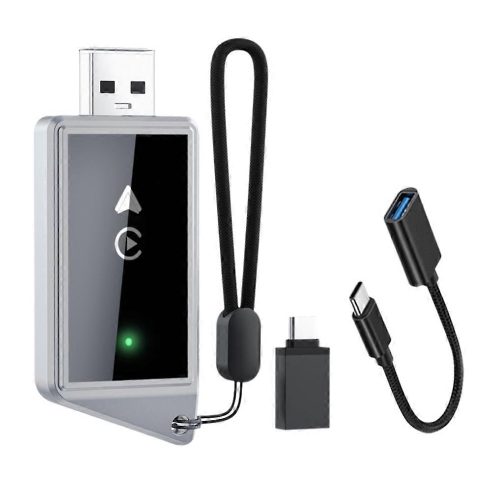 2IN1 Wireless CarPlay Android Auto Adapter BT5.2+2.4G 5.8G WIFI Smart Box USB Dongle Convert Wired Carplay to Wireless