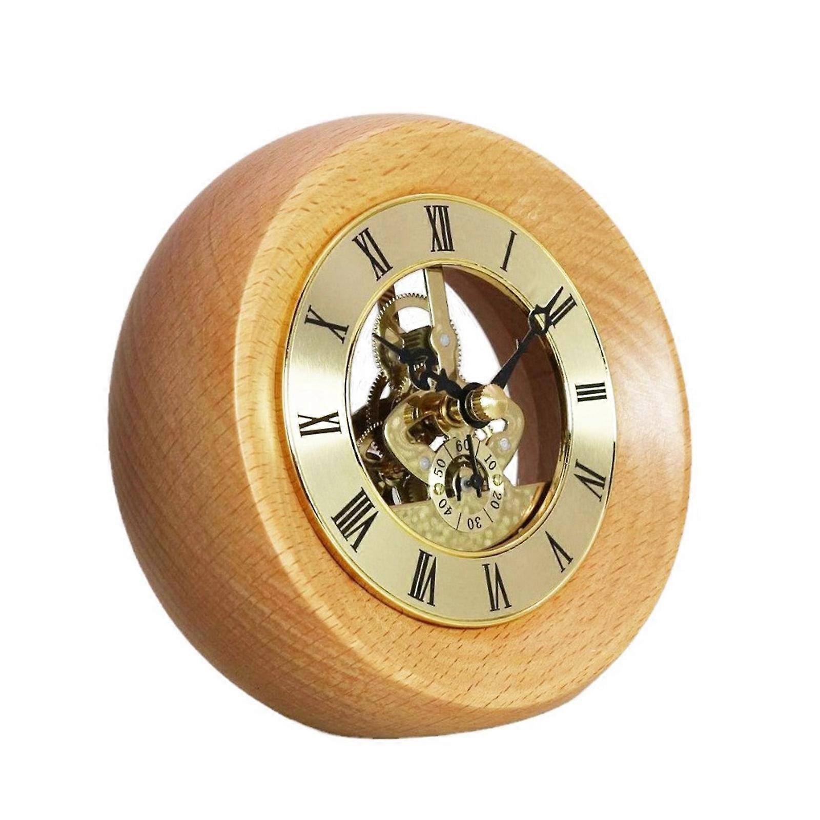 Mechanical Clock, Solid Wood Pendulum Clock, Home Decorations, Birthday Gift  log color