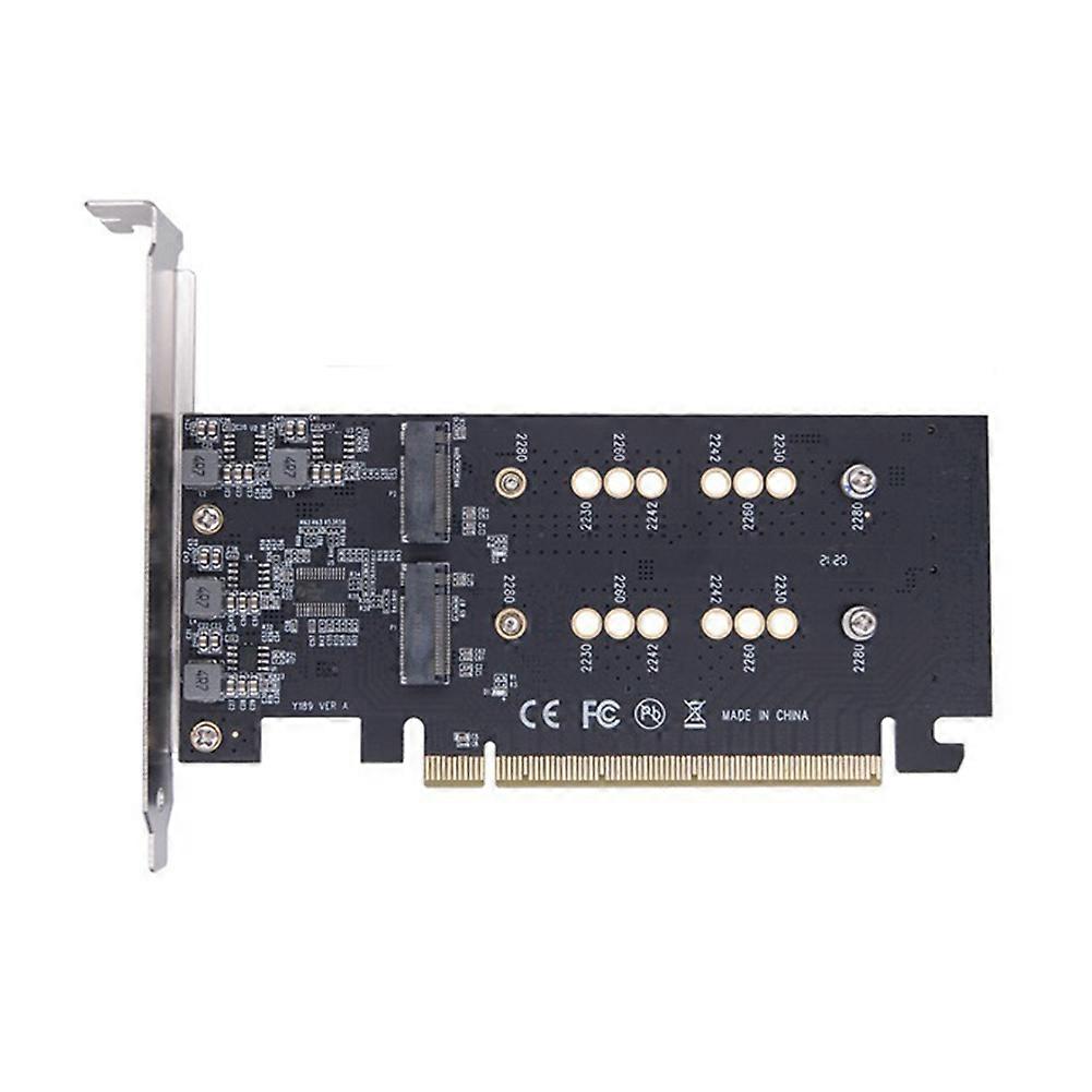 M.2 M Key SSD to PCIe X16 4 Bay Split Array Card 4x32Gbps for M.2 NVME PCI-E 2230 2242 2260 2280 SSD Adapter Card