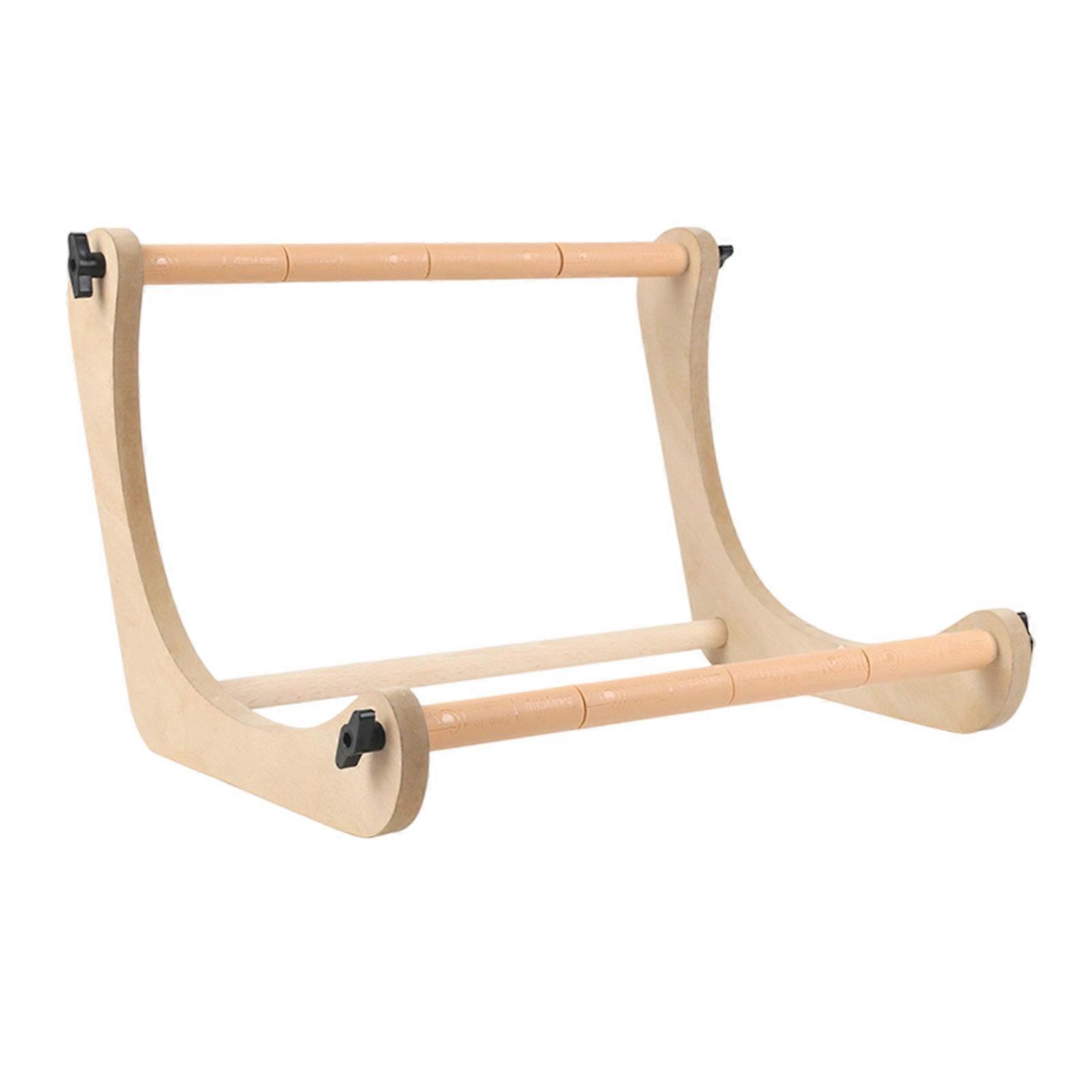 Natural Wood Embroidery Stand With Travel Friendly Designs Adjustable Armrest Frame For Professional Stitching Result Multicolor