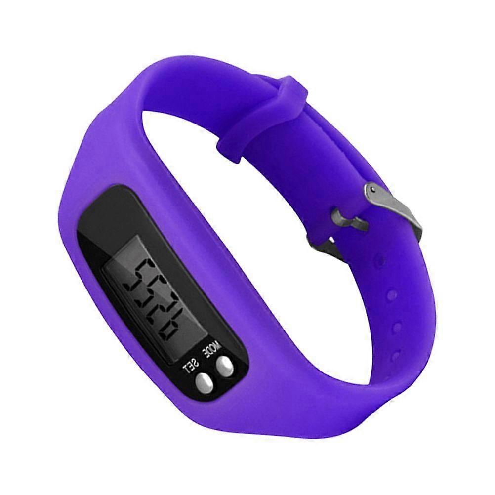 LED Multi Function Pedometer Watch Calorie Monitoring Electronic Watch Purple
